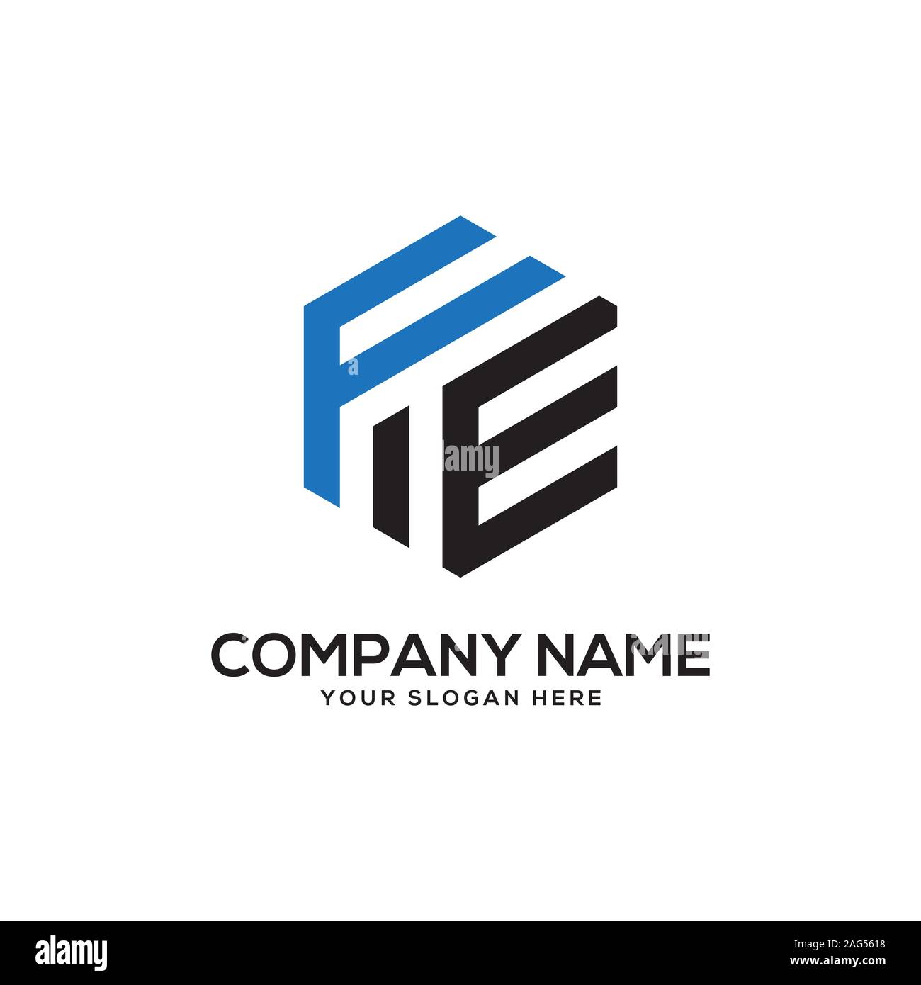 EE initial letter Logo Inspiration, E and E combination logo vector with hexagonal idea Stock Vector