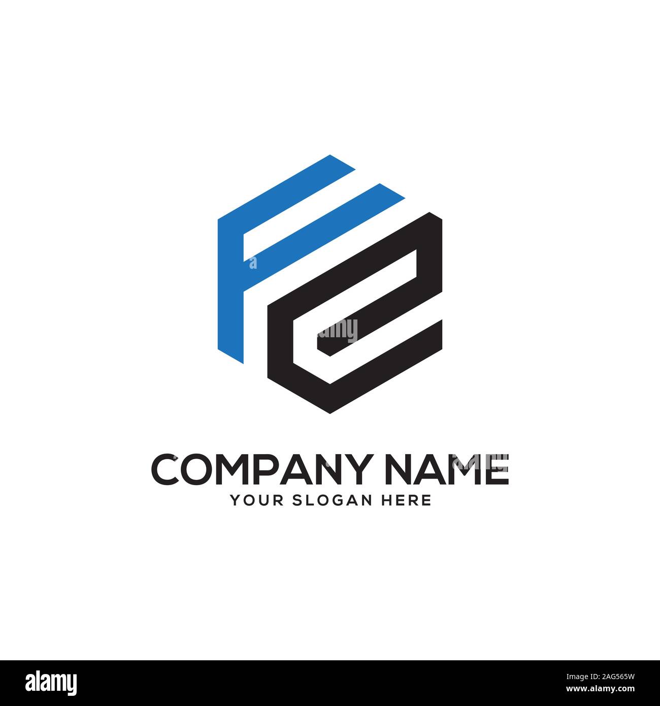 EE initial letter Logo Inspiration, E and E combination logo vector with hexagonal idea Stock Vector