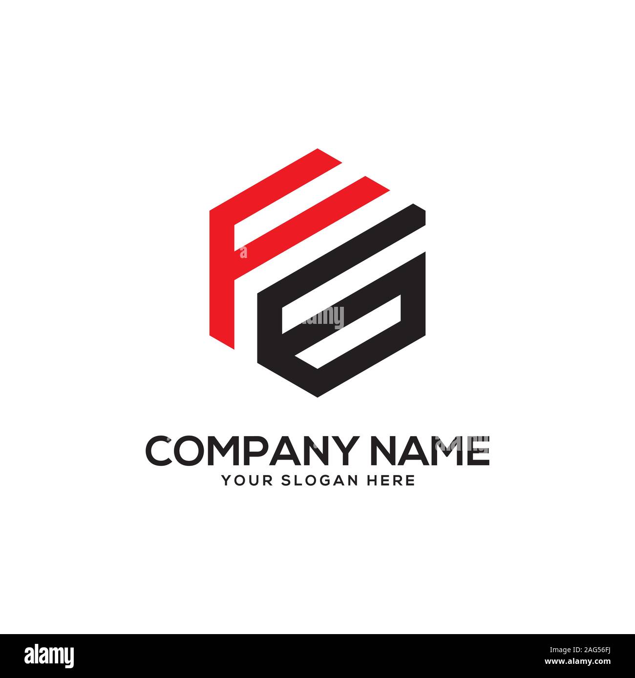 EG initial letter Logo Inspiration, E and G combination logo vector with hexagonal idea Stock Vector