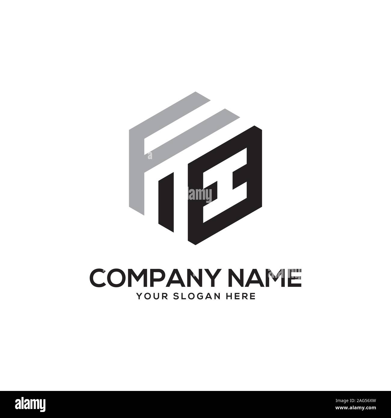 EH initial letter Logo Inspiration, E and H combination logo vector with hexagonal idea Stock Vector