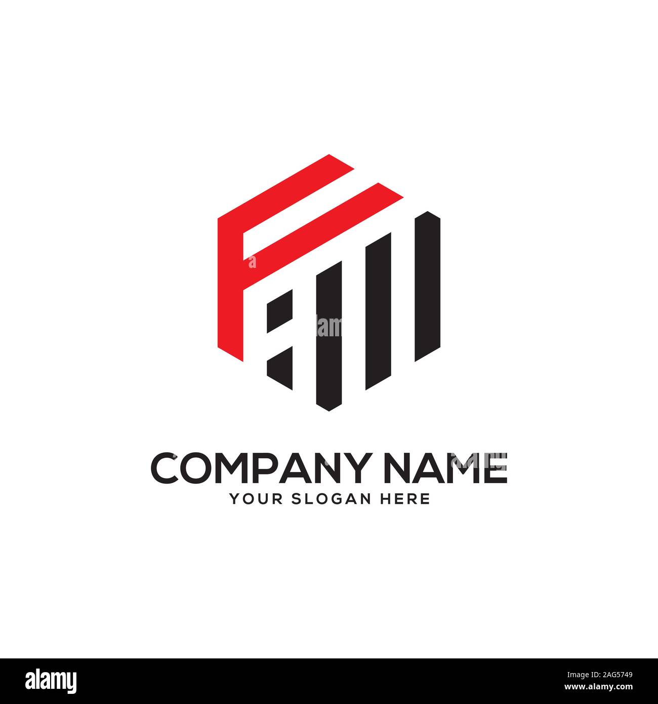 EI initial letter Logo Inspiration, E and I combination logo vector with hexagonal idea Stock Vector
