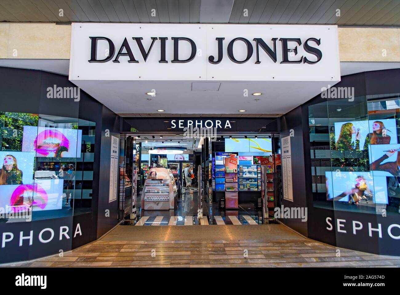 David Jones, an Australian department store, on Bourke Street, Melbourne, Australia Stock Photo