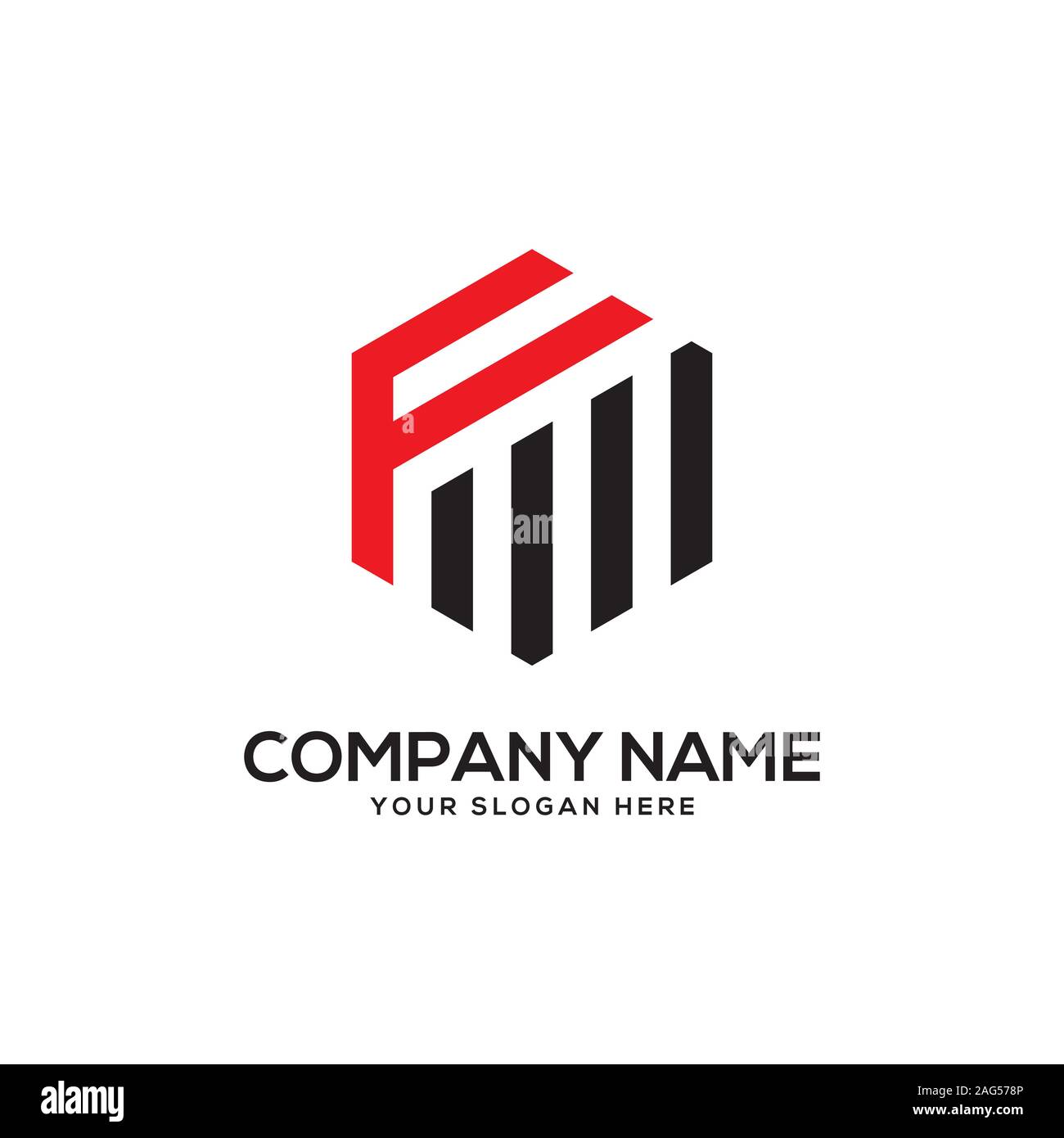 EI initial letter Logo Inspiration, E and I combination logo vector with hexagonal idea Stock Vector