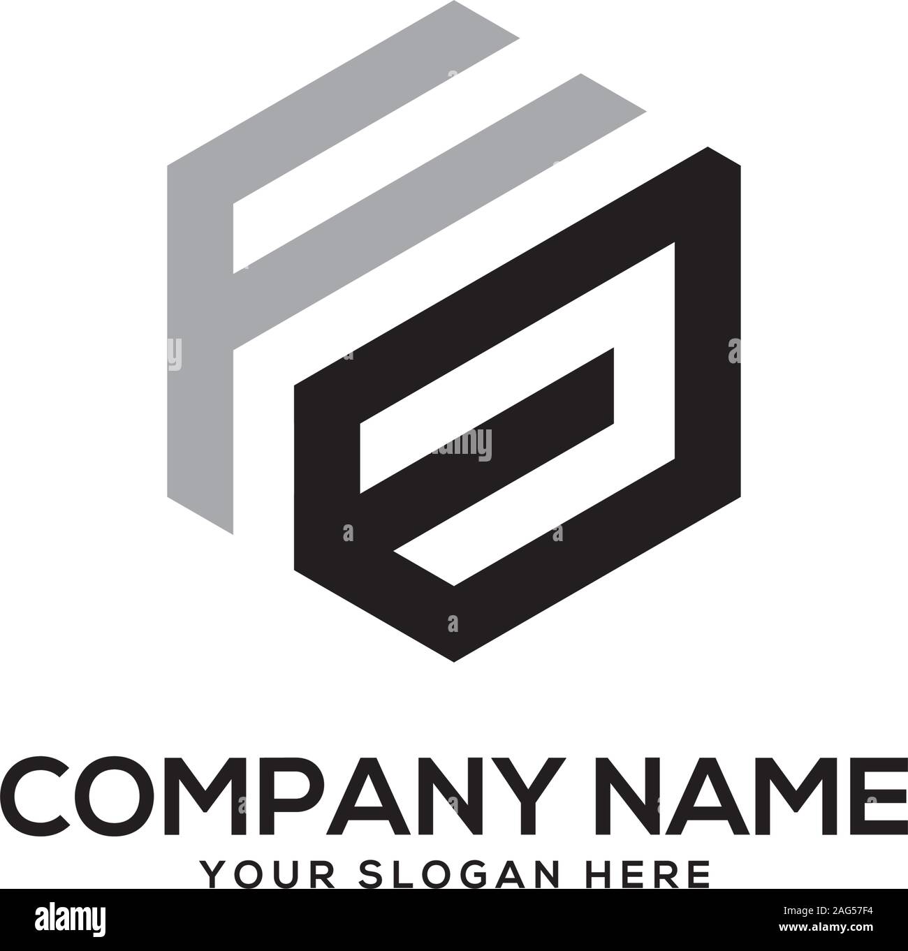 EJ initial letter Logo Inspiration, E and J combination logo vector with hexagonal idea Stock Vector