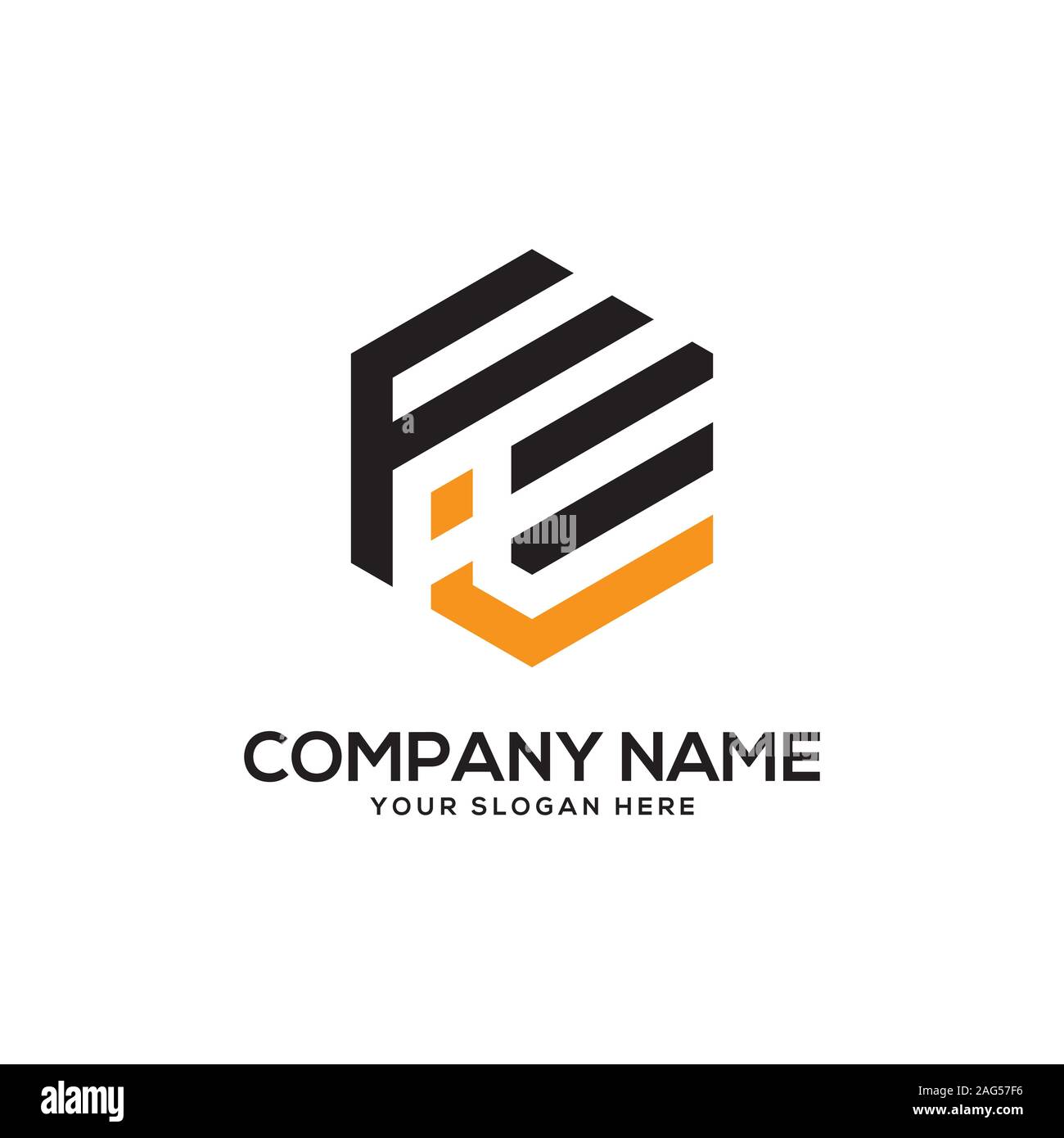 EI initial letter Logo Inspiration, E and I combination logo vector with hexagonal idea Stock Vector