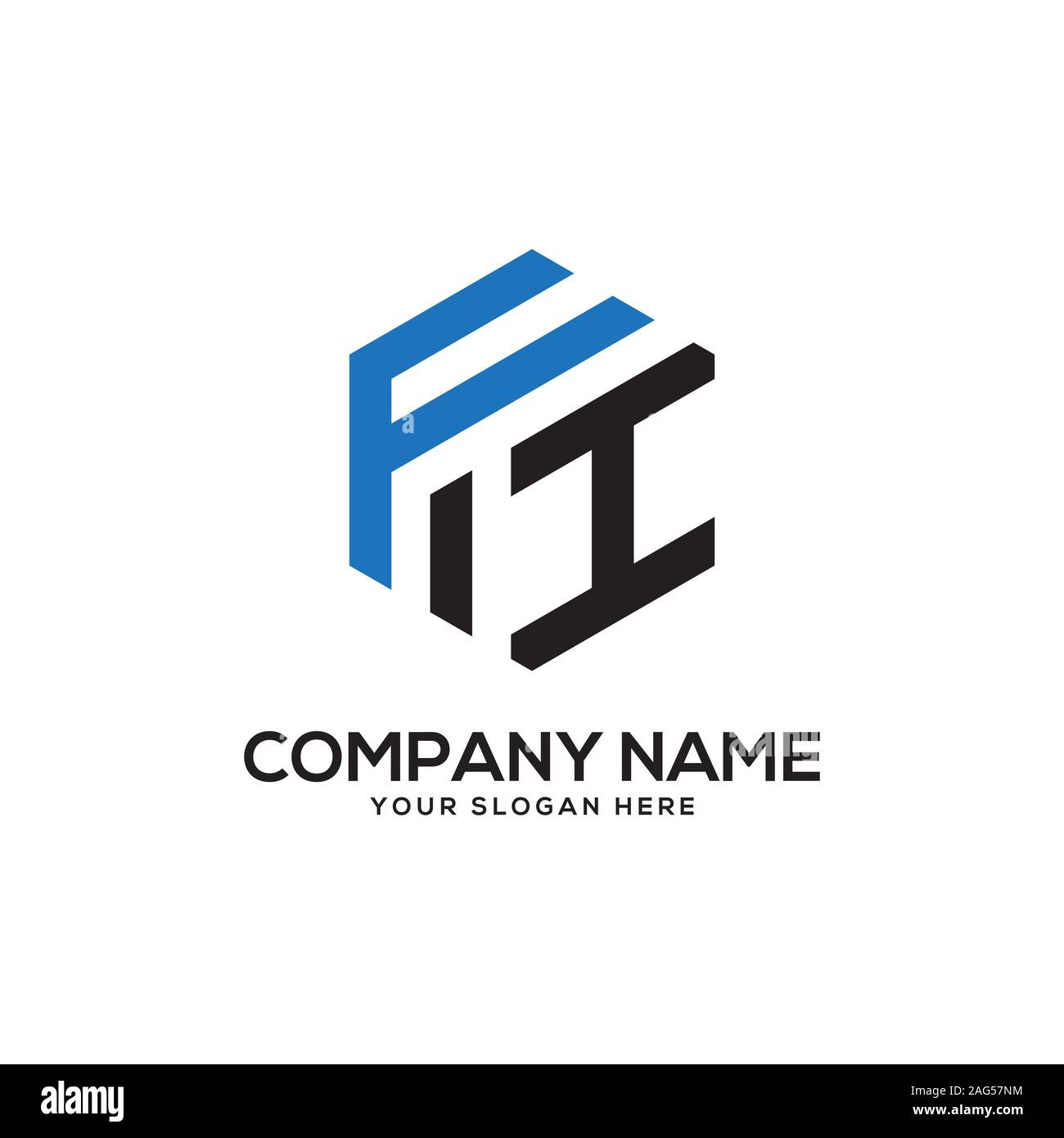 EI initial letter Logo Inspiration, E and I combination logo vector with hexagonal idea Stock Vector