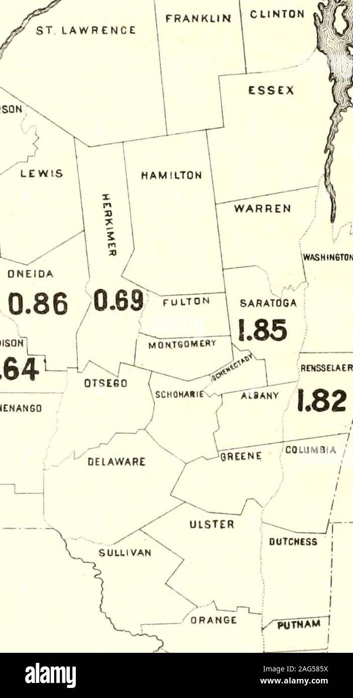 . Census of the state of New York for 1875. Counties. Saratoga, 16 Rensselaer, 17 Onondaga, 1 i PerCt. THE STATE 1.56 OTSEGO Livingston, 19 1.46 Genese*, 20 1.34 Cayuga, 21 1.27 Ontario, 22 1.21 Wayne, 23 1.16 Chautauqua, 24 1.14 Cattaraugus, 25 0.94 Wyoming, 26 0.88 Oneida, 27 0,86 Herkimer, 28 0.69 Madison, 29 0.64 Rockland, 30 0.63 MAP No.2. I ticlStSTtRI 0.6: Stock Photo