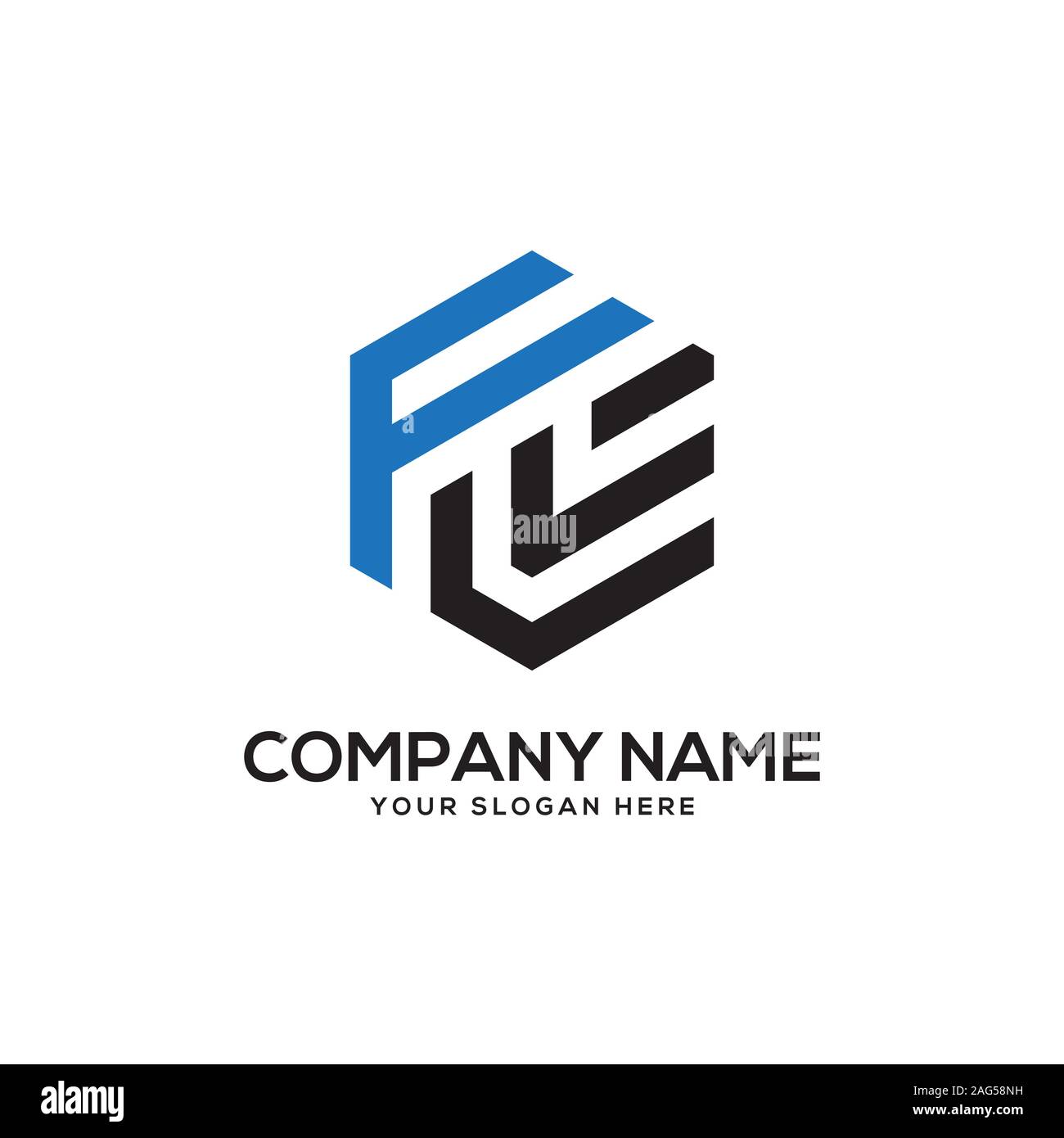 EL initial letter Logo Inspiration, E and L combination logo vector with hexagonal idea Stock Vector