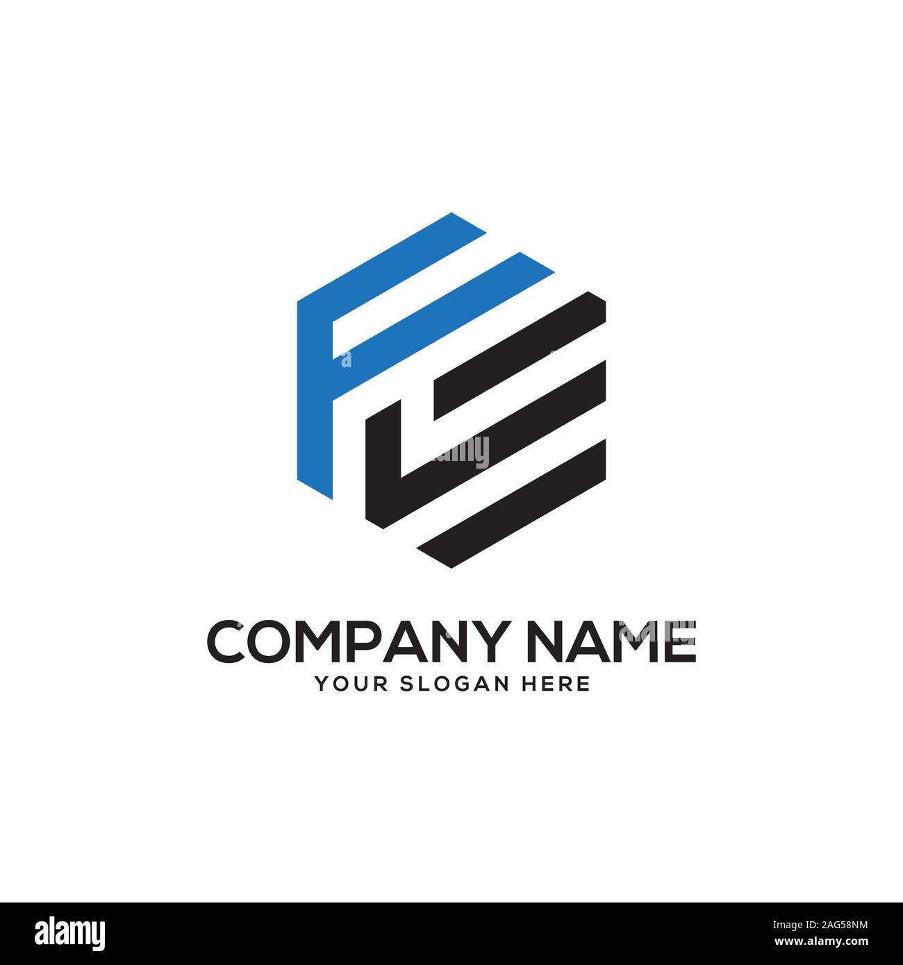 EL initial letter Logo Inspiration, E and L combination logo vector with hexagonal idea Stock Vector