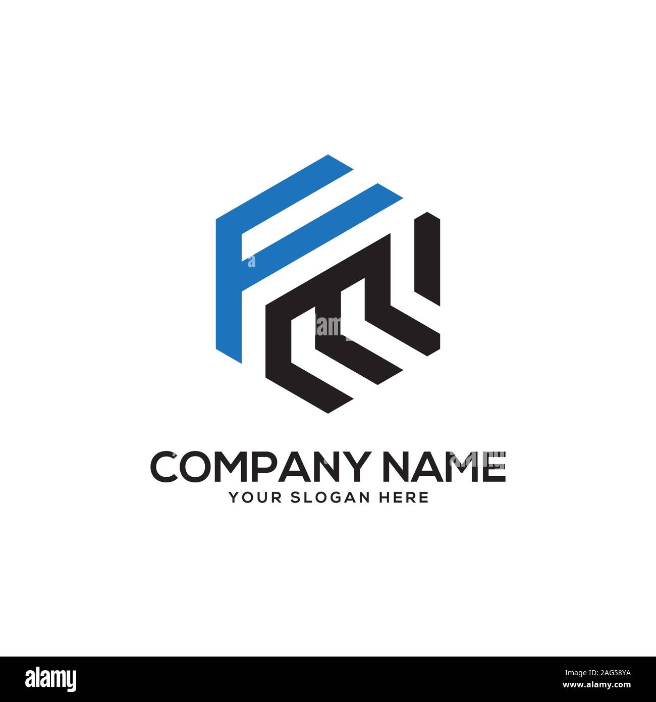 EM initial letter Logo Inspiration, E and M combination logo vector with hexagonal idea Stock Vector