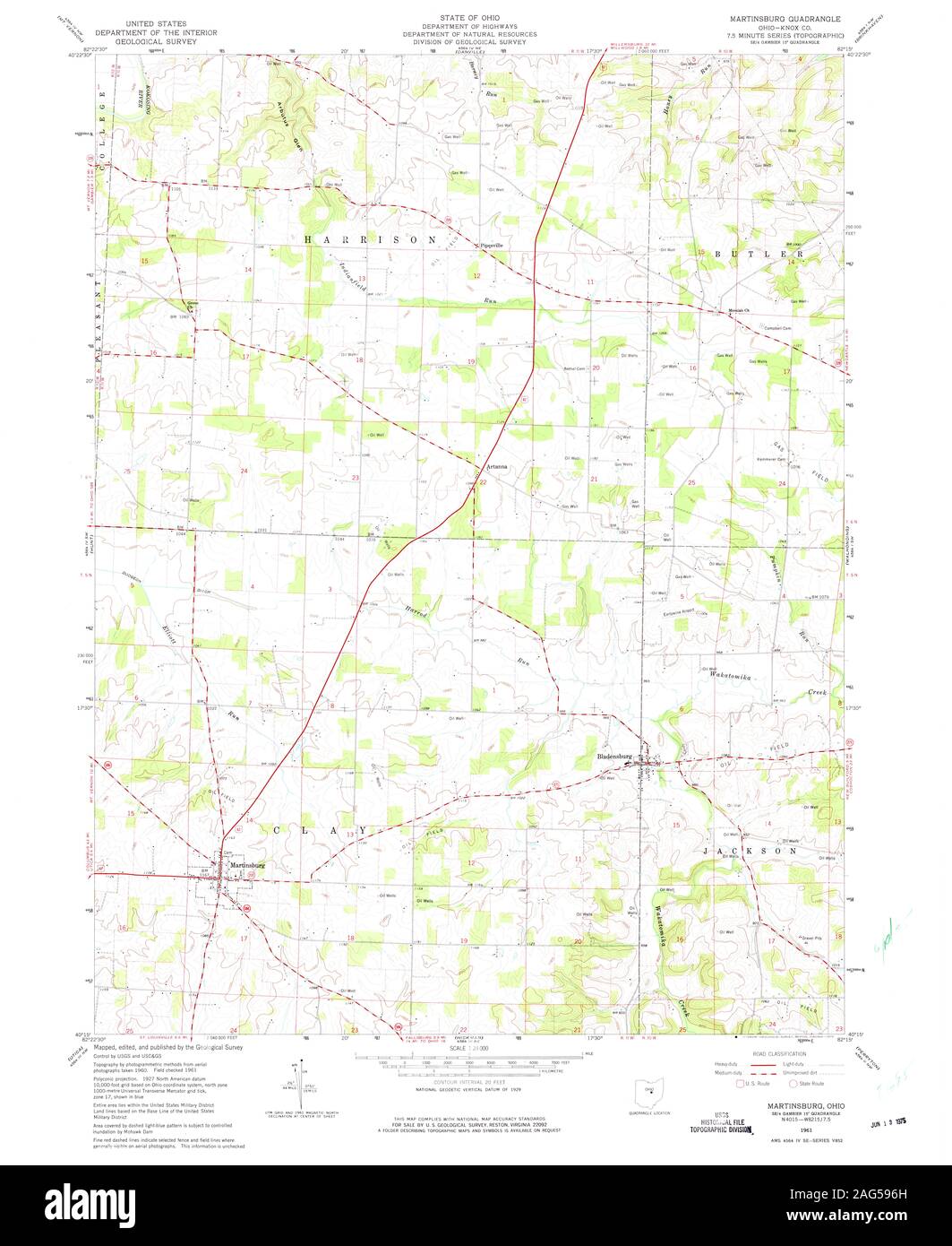 Map of martinsburg ohio hires stock photography and images Alamy