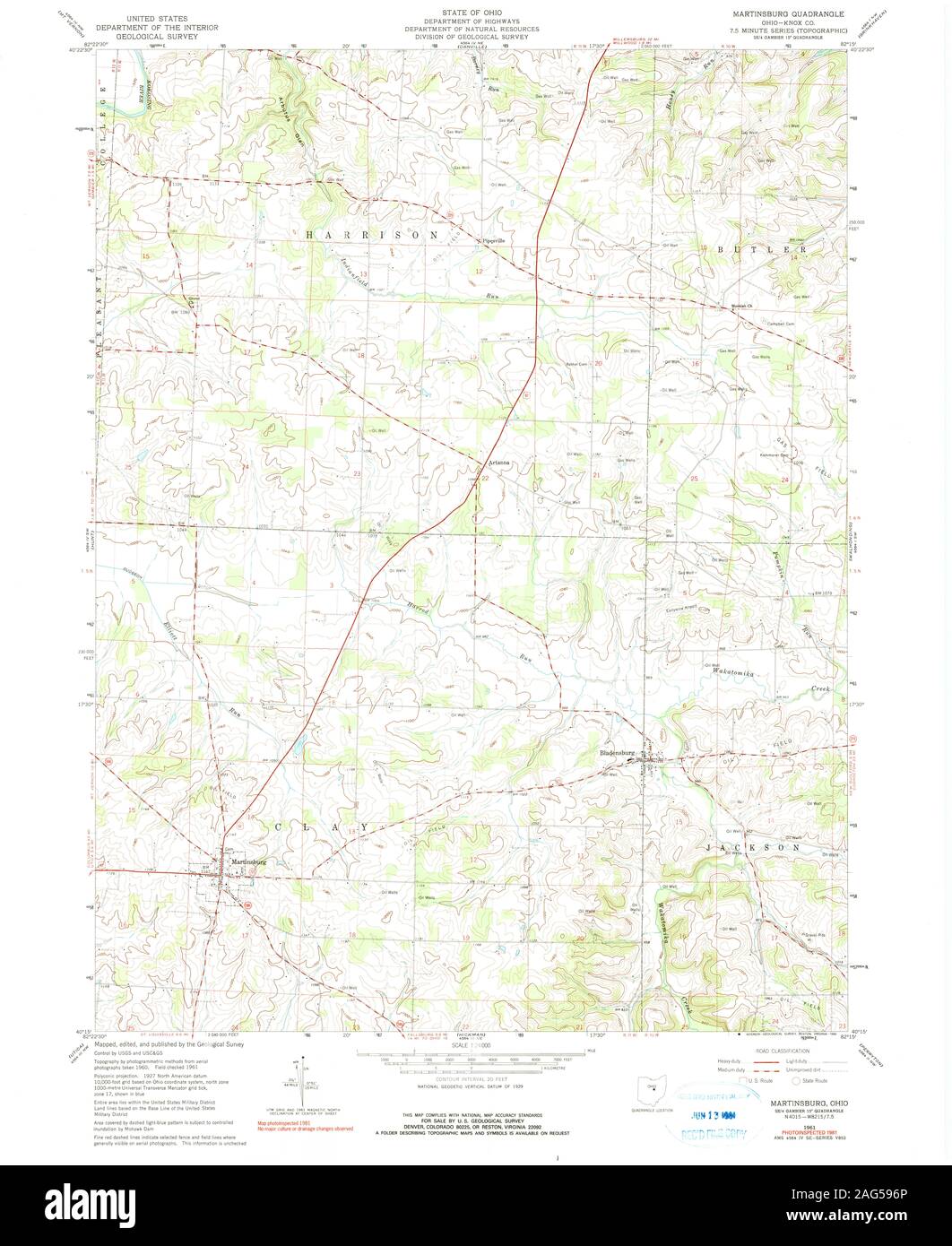 Martinsburg ohio map hires stock photography and images Alamy