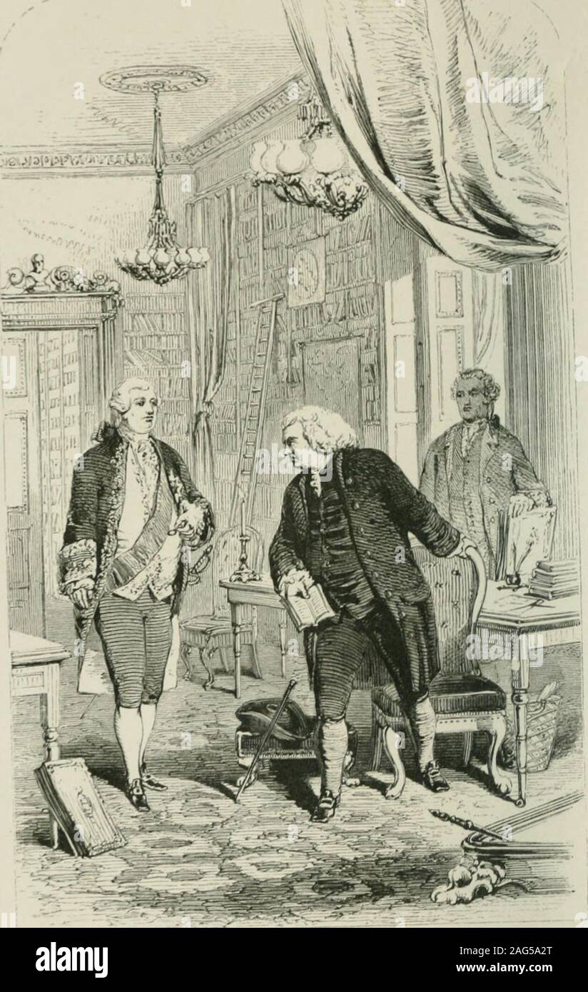 . The life of Samuel Johnson, LL.D., comprehending an account of his studies and numerous works, in chronological order; a series of his epistolary correspondence and conversations with many eminent persons. .. Johnson started u,. and stood still. Hi. Majesty approache.l hin., and at m,cc^vvascourteously easy. BOSWELLS LIFE OF JOHNSON. ILLUSTRATED.lifeofsamue02bosw Stock Photo