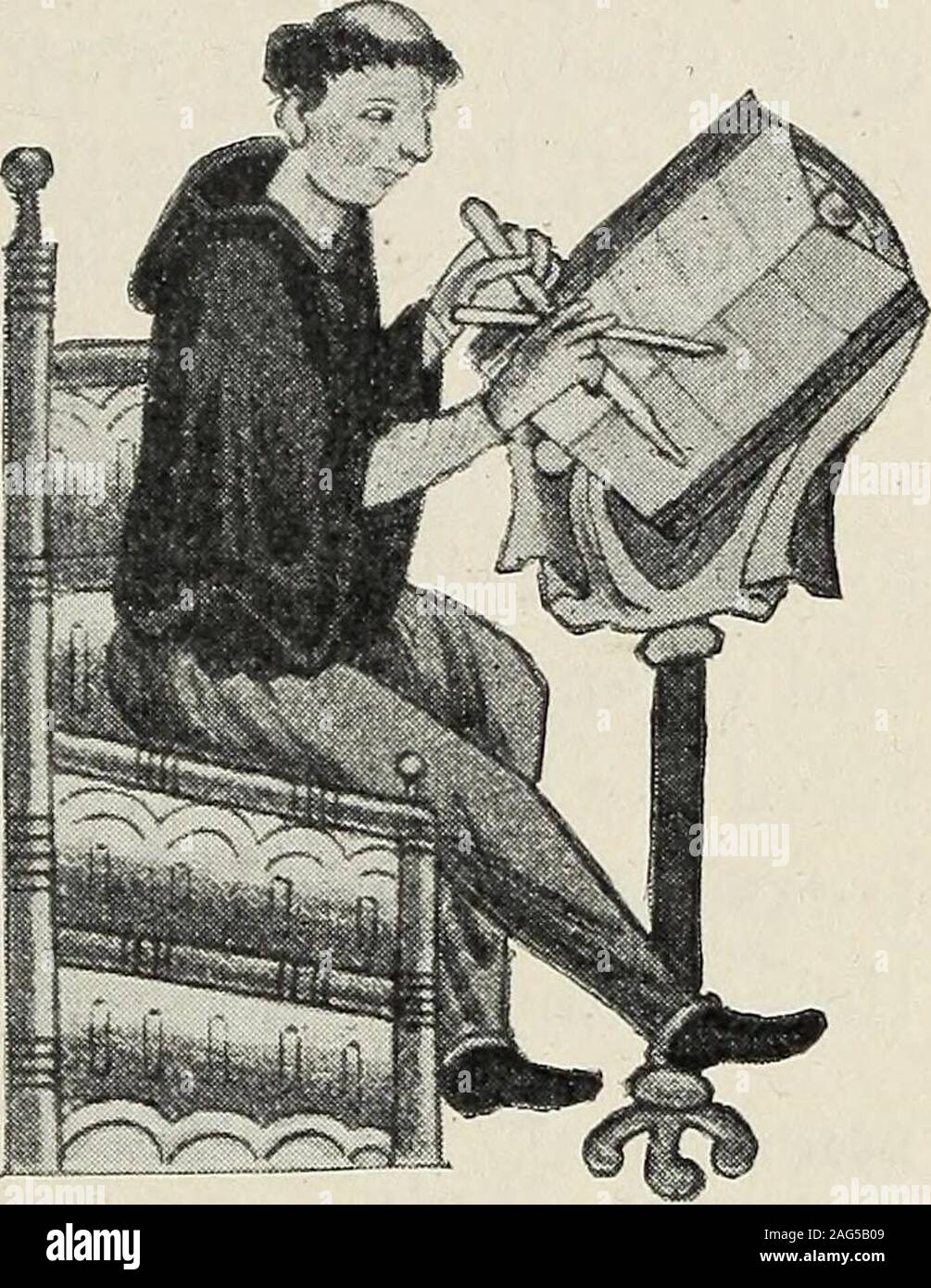 . A short history of England's and America's literature, by Eva March Tappan. to theyoung lambs and calves. Hewas keenly alive to the affairsof the world, and though li-braries were his special de-light, he was as ready to talkwith his stranger guests ofdistant kingdoms as of books.In the different monasteriesof England there were collec-tions of valuable manuscripts, and Jarrow had one ofthe most famous of these collections. The abbot lovedbooks, and from each one of his numerous journeys toRome he returned with a rich store of volumes. Much of Bedes time must have been given to teach-ing, an Stock Photo