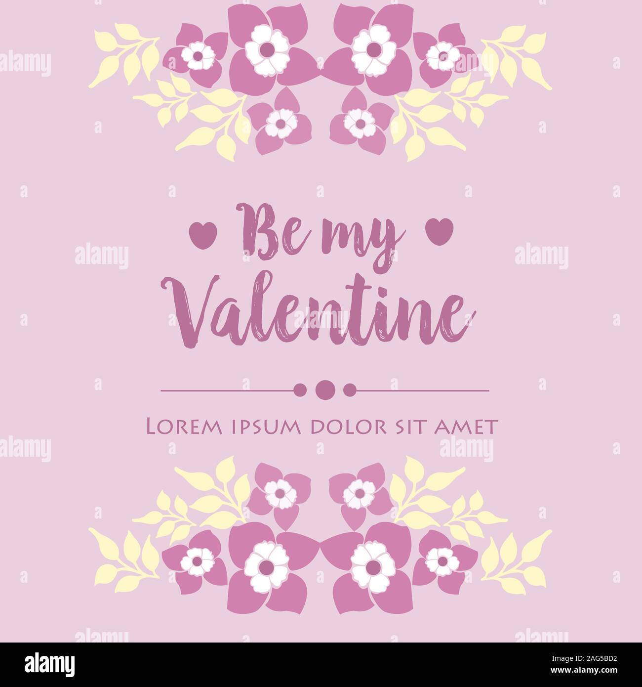 Template for card design happy valentine, with pink and white floral ...
