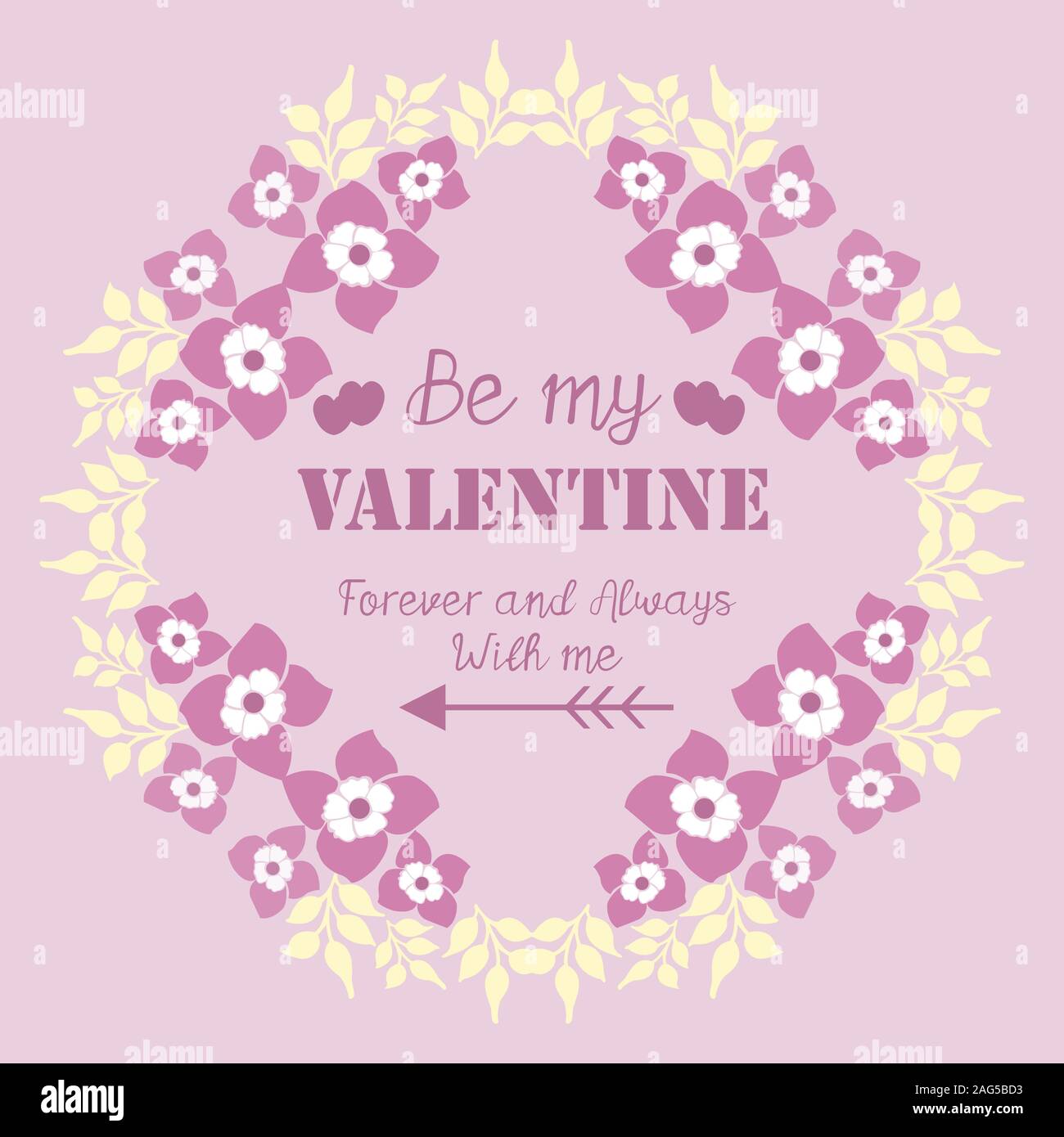 Template for card design happy valentine, with pink and white floral ...
