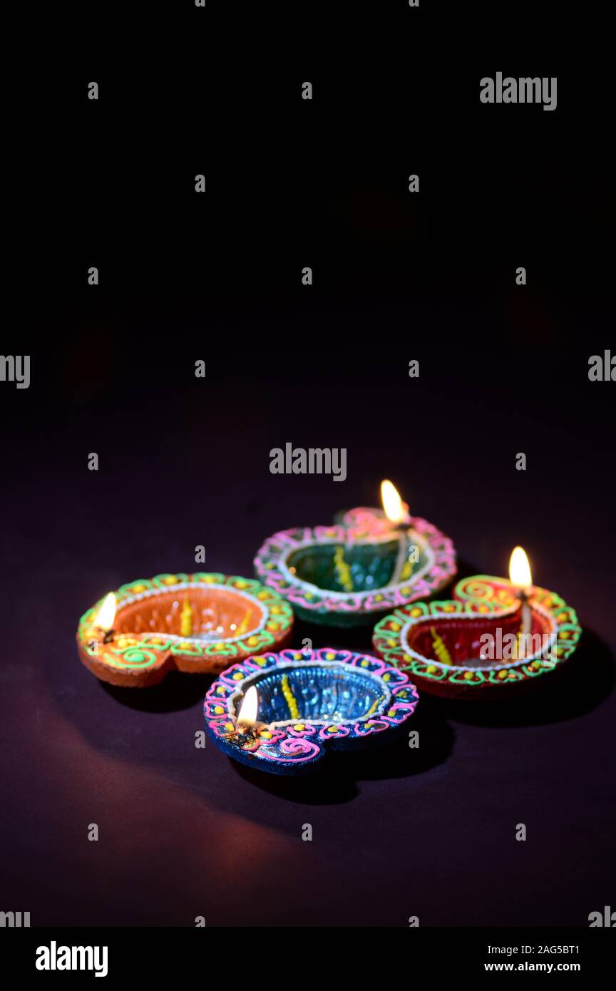 Colorful Diyas and Lanterns Celebrating Nepali Festival