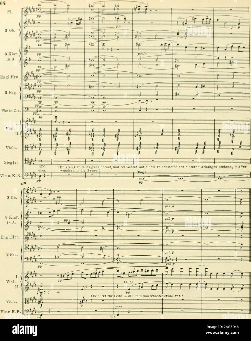 . Instrumentationslehre, von Hector Berlioz. Ergänzt und rev. von Richard Strauss. Sieg-fr. ^^ . = ^F—TT ^^?^ j^J^ ^ ?«? r Tf^r, ^ ^h——-— -^M-J^ ^M W ptup fe= U. Half pp [^— %^ 110 # J|i (3. Hälfte)ffet. tu ? 4r. f ,a,il - ^ —1—.— ^^(leise - ^^ ^ A # .1 1 — =H ^ [. p p 1 f PP ^ 1. Dieselben Violinen, die mit gleicher Treue auchder jungen Liebe des Lehrbuben ihre Töne leihen: Dieser in der Symbolik seiner Orchesterspracheunerschöpfliche Dramatiker individualisiert sogar erste und zweite Geigen im dritten Akt seines Tri-stan in der Weise, daß er die durch Gewöhnungim Vortrag und Klang etwas unte Stock Photo