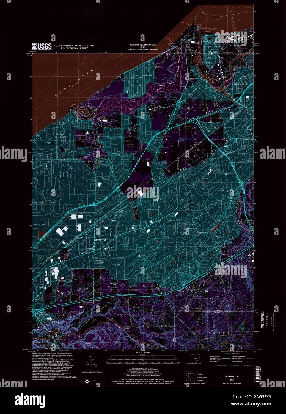 Mentor ohio map hires stock photography and images Alamy