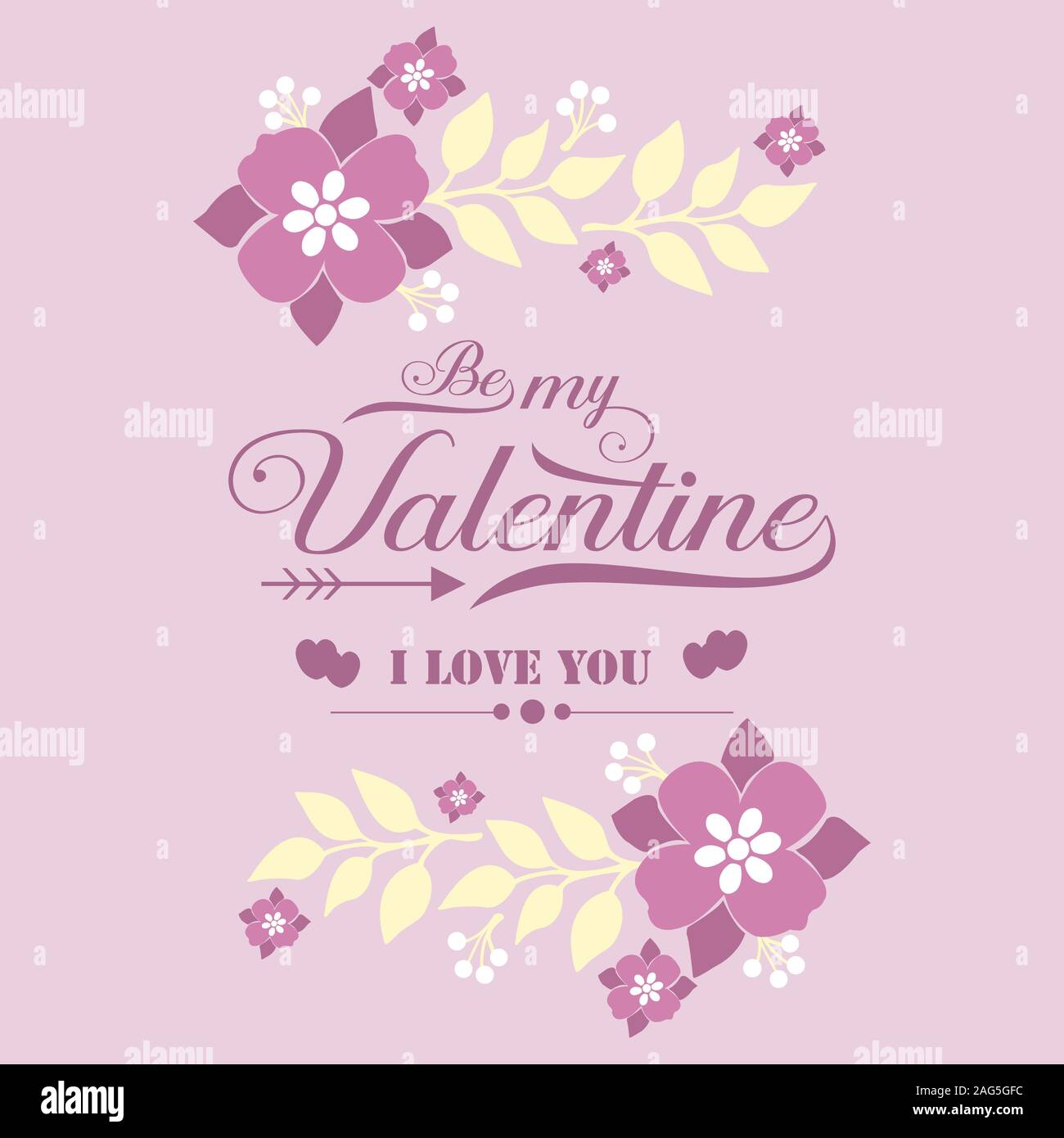 Pink floral frame of elegant, for card design happy valentine romantic ...