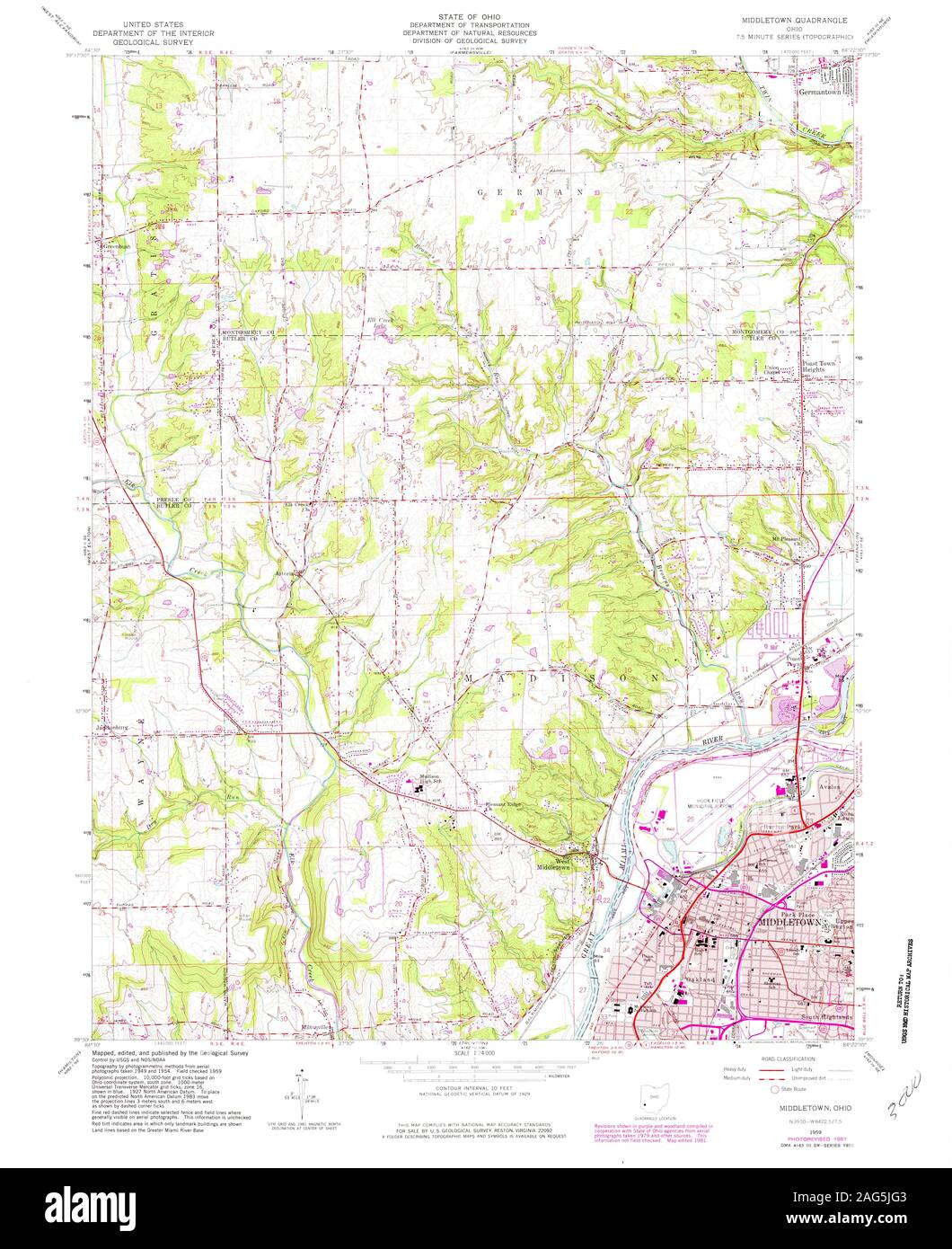 Map of middletown ohio hi-res stock photography and images - Alamy