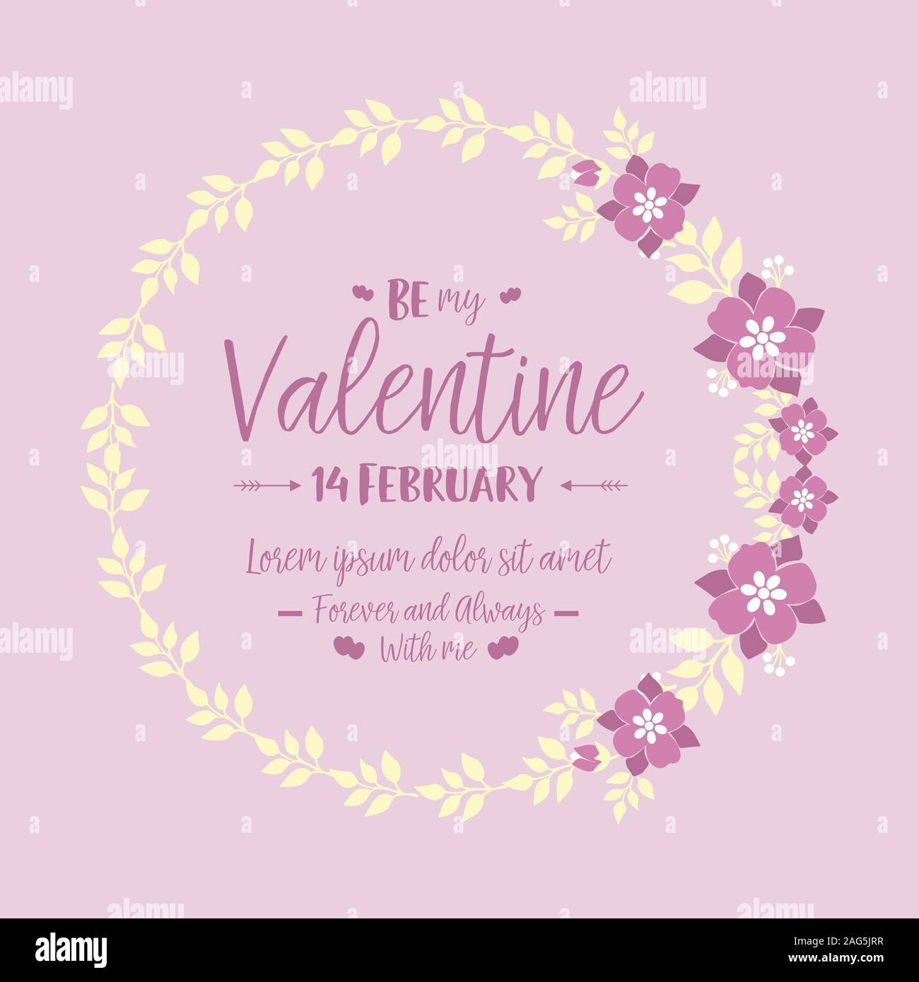 Invitation card of happy valentine with floral frame design elegant ...