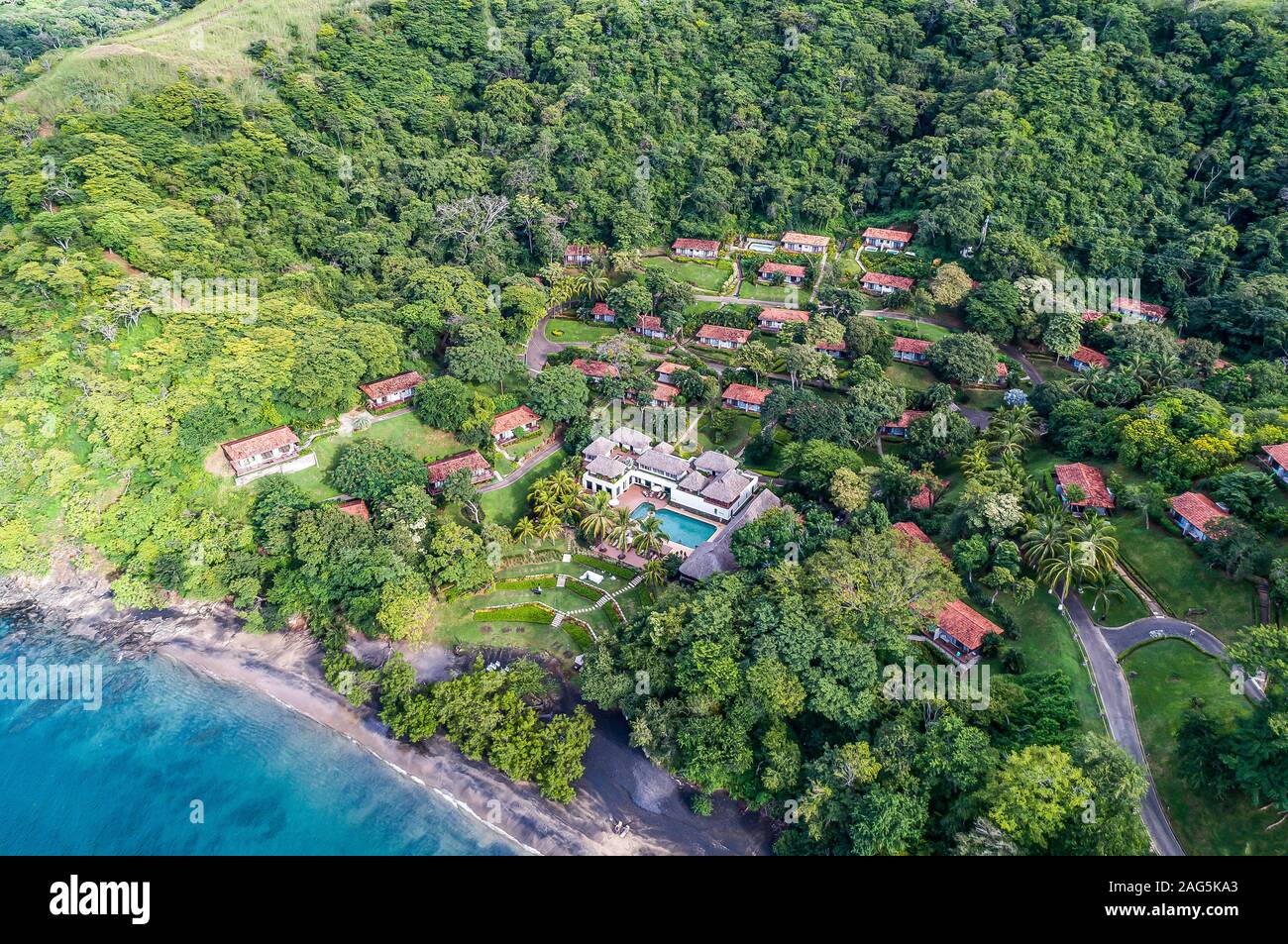 Secrets Papagayo Luxury hotel with beach Golfo de Papagayo in Guanacaste, Costa Rica. Stock Photo