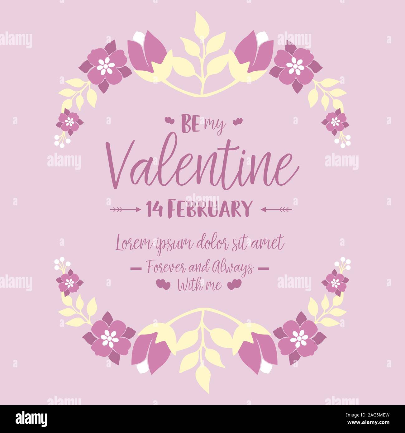 Decoration pink floral frame unique, for invitation card design happy ...