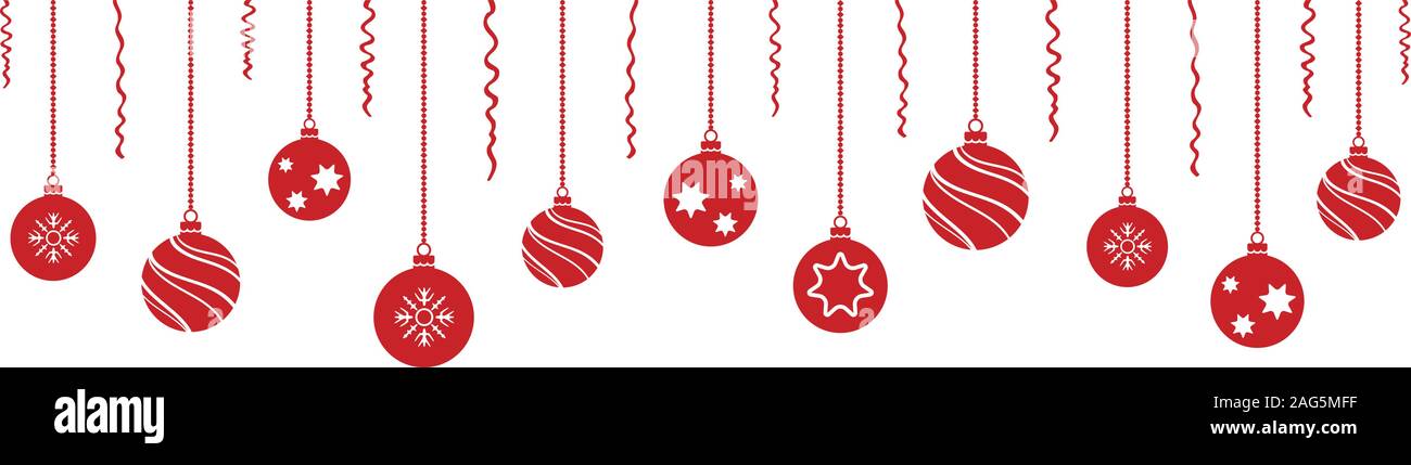 Red Christmas balls hanging background Stock Vector Image & Art - Alamy