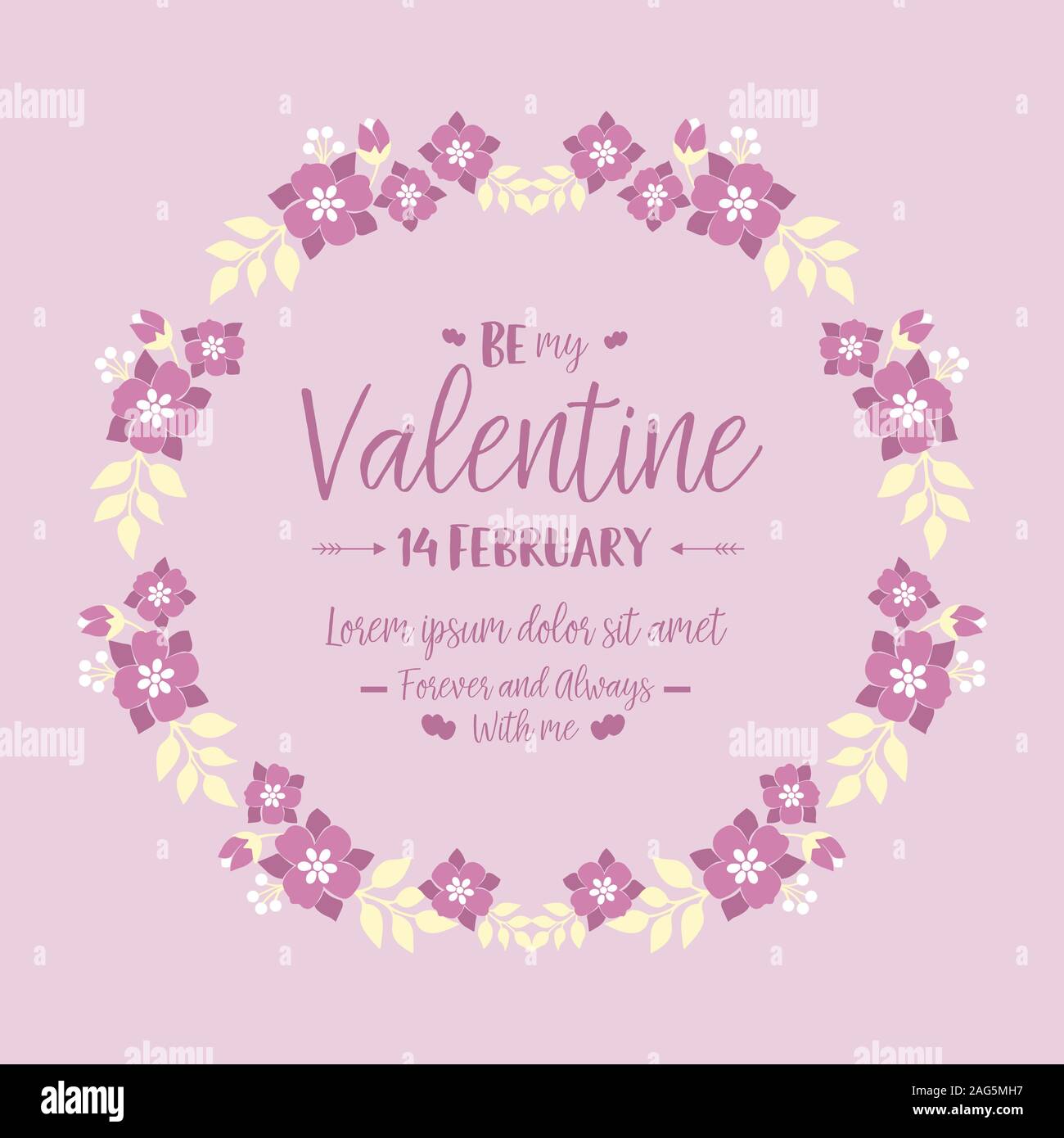 Decoration pink floral frame unique, for invitation card design happy ...
