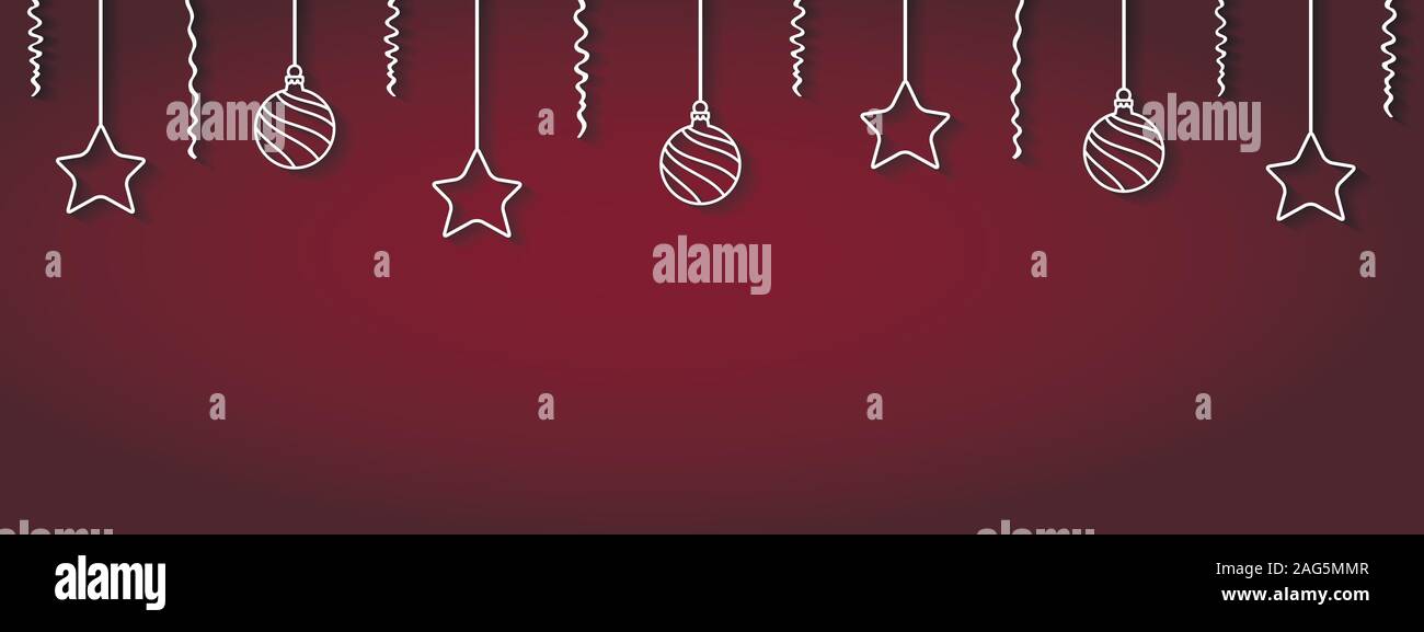 Christmas balls hanging background Stock Vector