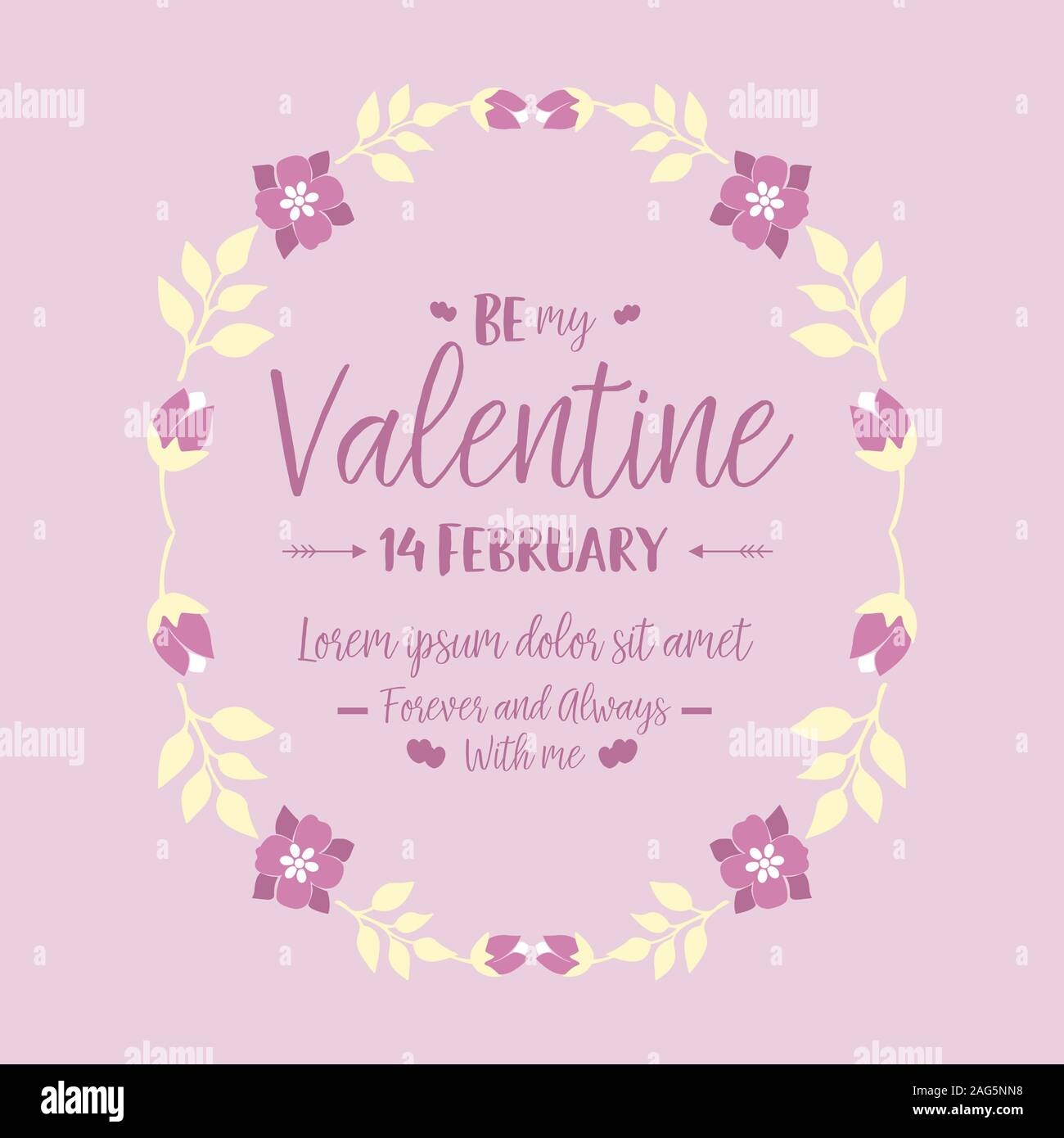 Design romantic pink floral frame, for invitation card decor happy ...