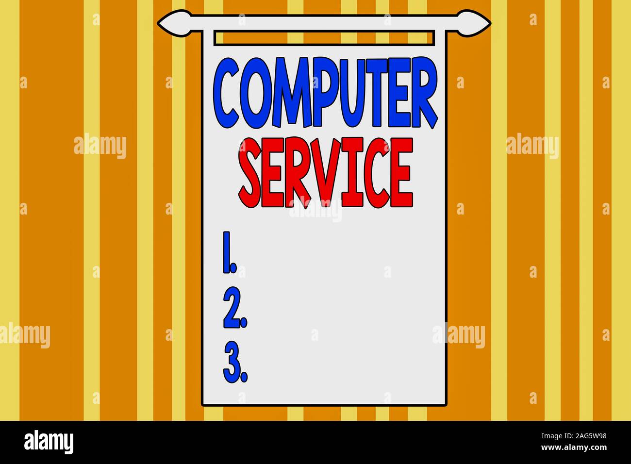 Handwriting text writing Computer Service. Conceptual photo computer time or service including data processing services Abstract background multicolor Stock Photo