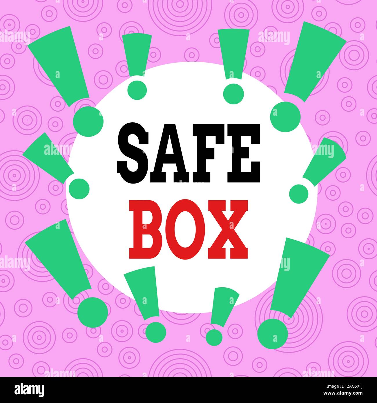 Handwriting text writing Safe Box. Conceptual photo A small structure where you can keep important or valuable things Asymmetrical uneven shaped forma Stock Photo