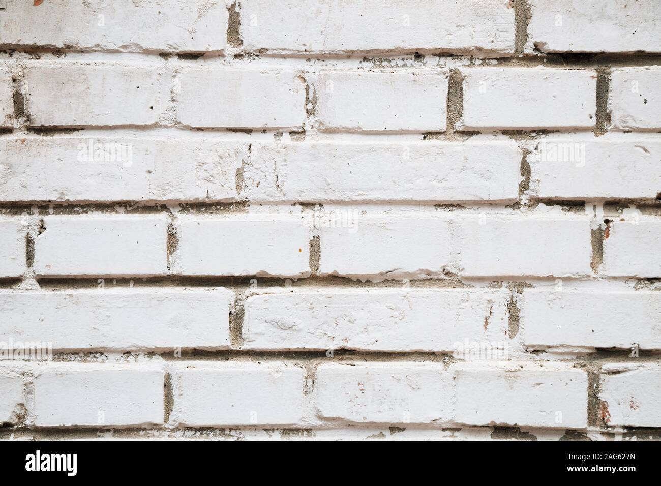 White painted brick wall texture background Stock Photo