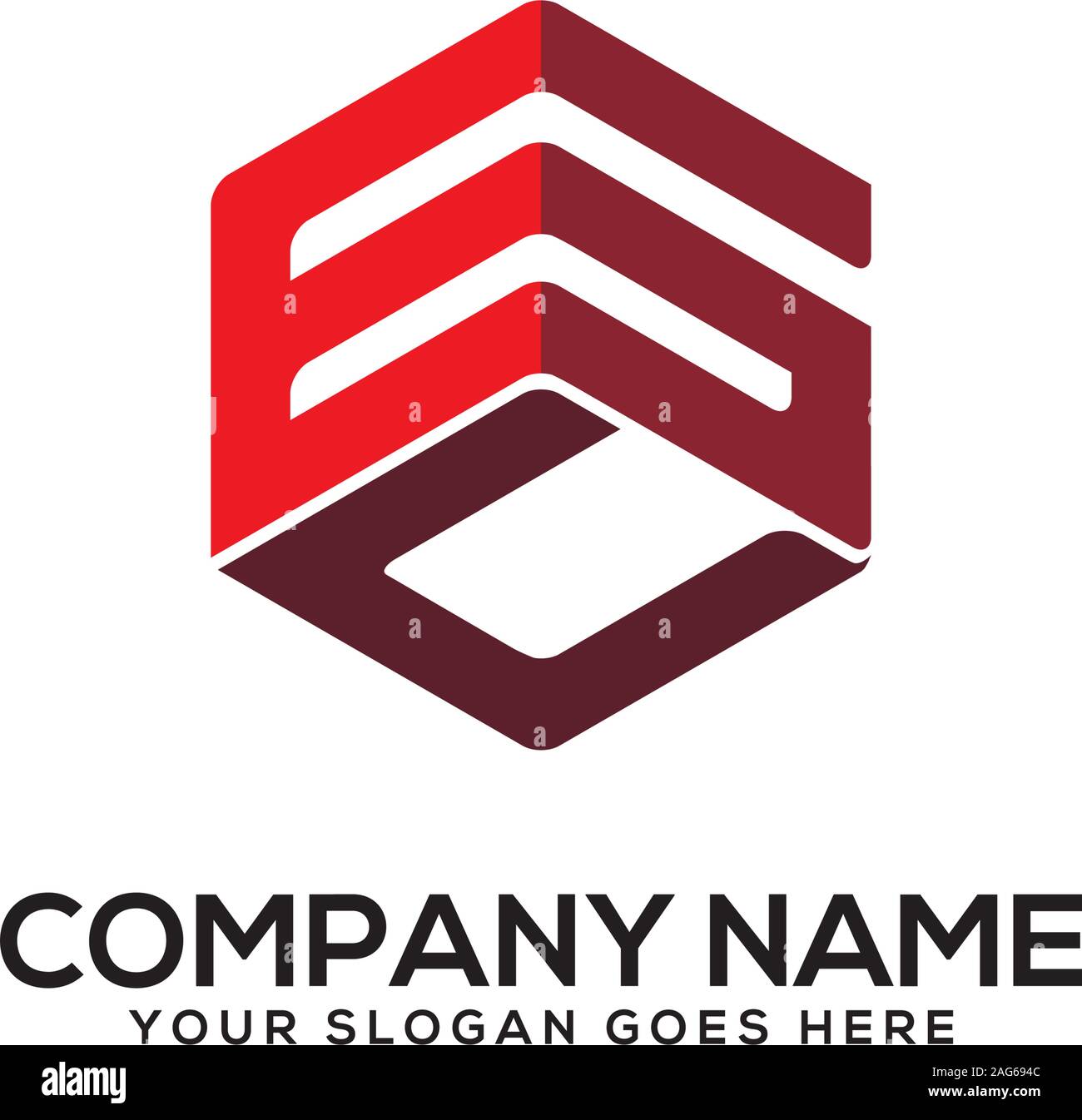 Hexagon Logo with Letter CGC Design Stock Vector - Illustration of