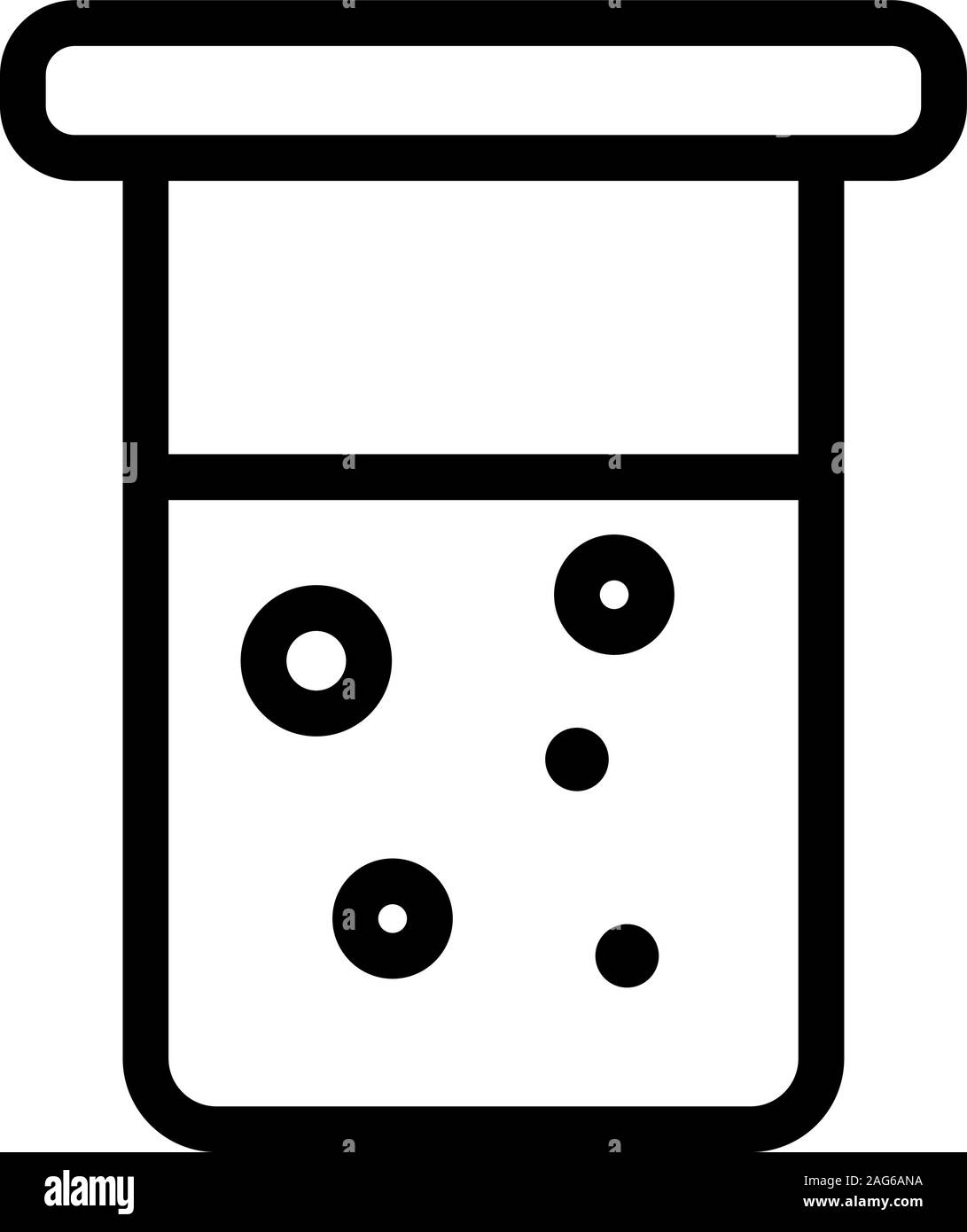container with vector icon analysis. Isolated contour symbol ...