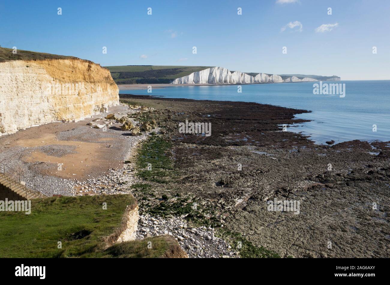 Hope Gap at Seaford Head Nature Reserve, East Sussex Stock Photo