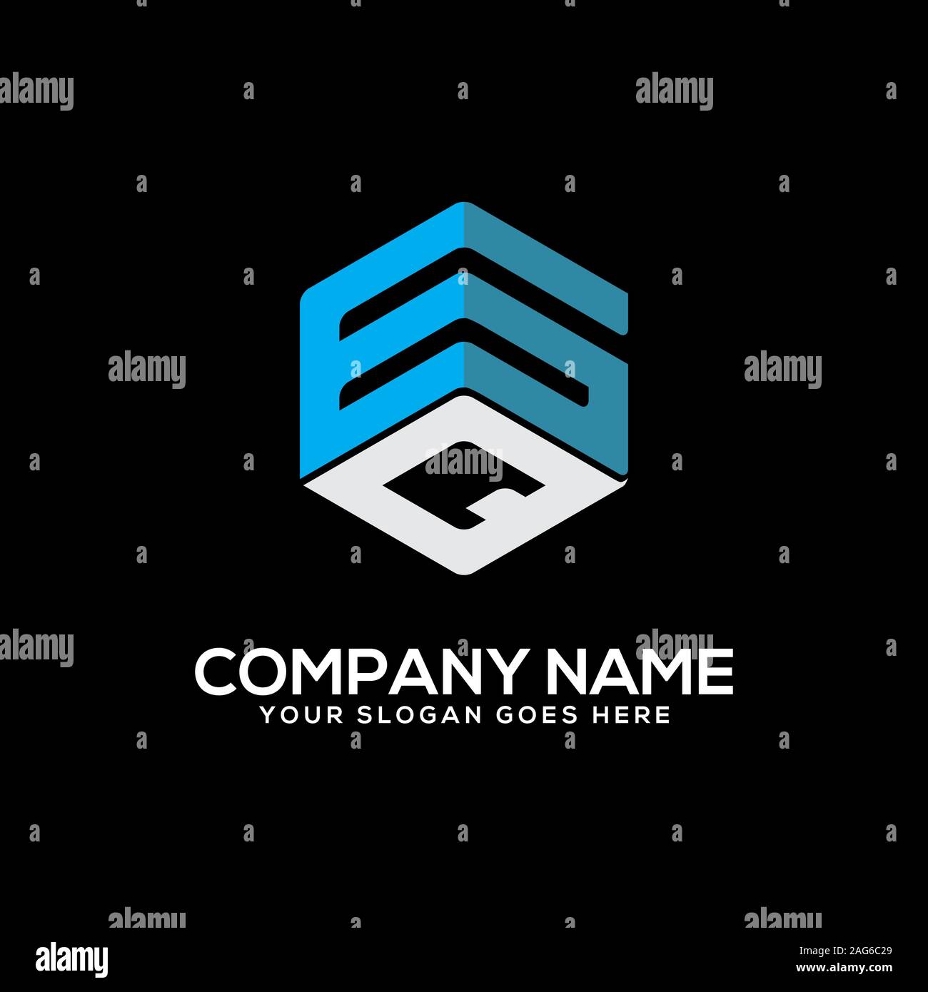 GQ letter logo designs, initial name logo vector Stock Vector
