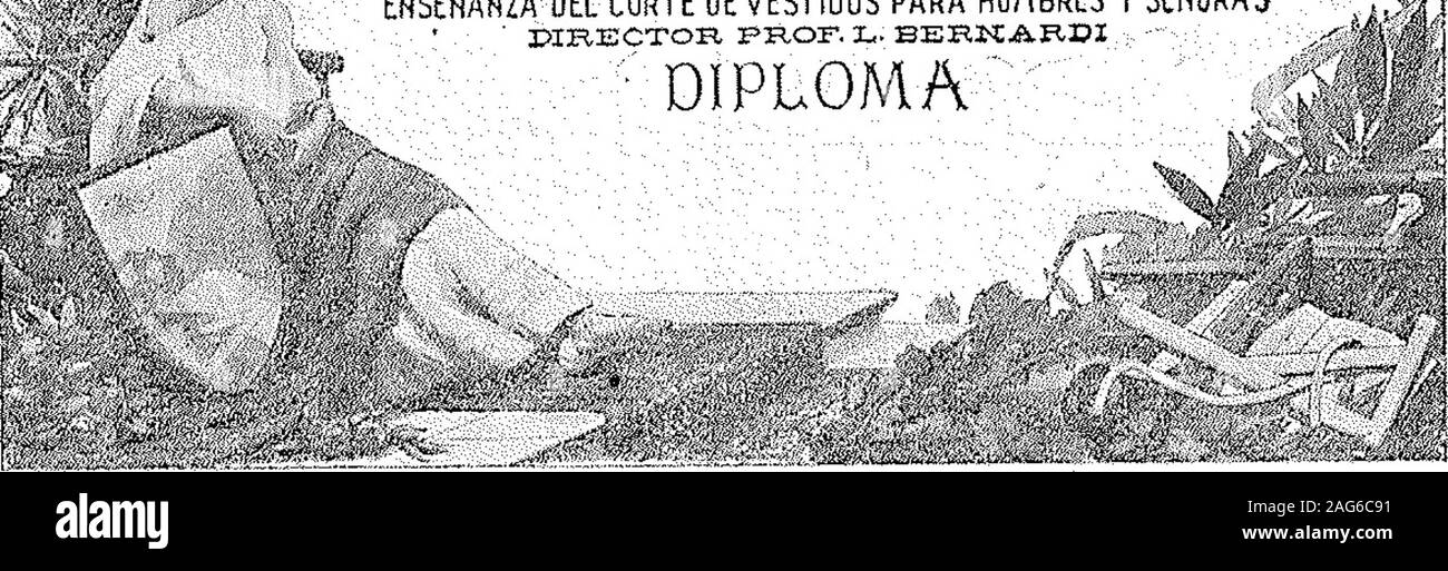 . Boletín Oficial de la República Argentina. 1911 1ra sección. HP AGADEHIA INTERNACIONAL MAESTROS Y PROFESORES DE CORTE. ¡w fli í,3/ Escuela Profesional Italo^Americana ! i. M ENSEÑANZA DEL CORTE DE VESTIDOS PARA HOMBRES Y SEÑORAS , 3l, 1 KRECTOR PROF. L. BERNARDI &gt; DIPLOMA. Agosto 22 de 1911.—Delor y Cía. -Cognac, clase 68. v:lo septiembre. Acta N. 34.322 ... Agosto 21 de 1911.—Luis Bernardi. — Artículos de las clases 16, 22, 44, á 48, 75 y 77. . v-lo septiembre. Stock Photo