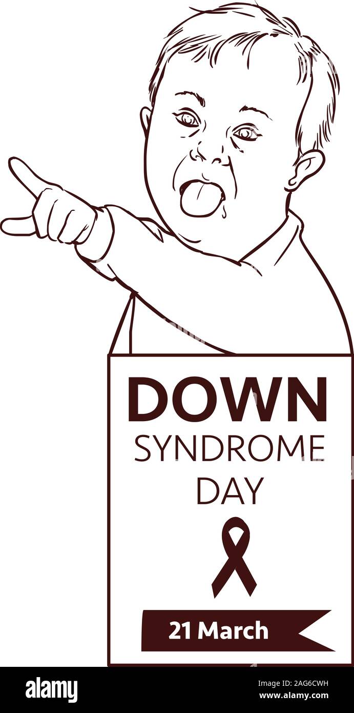 Down syndrome day card vector illustration Stock Vector