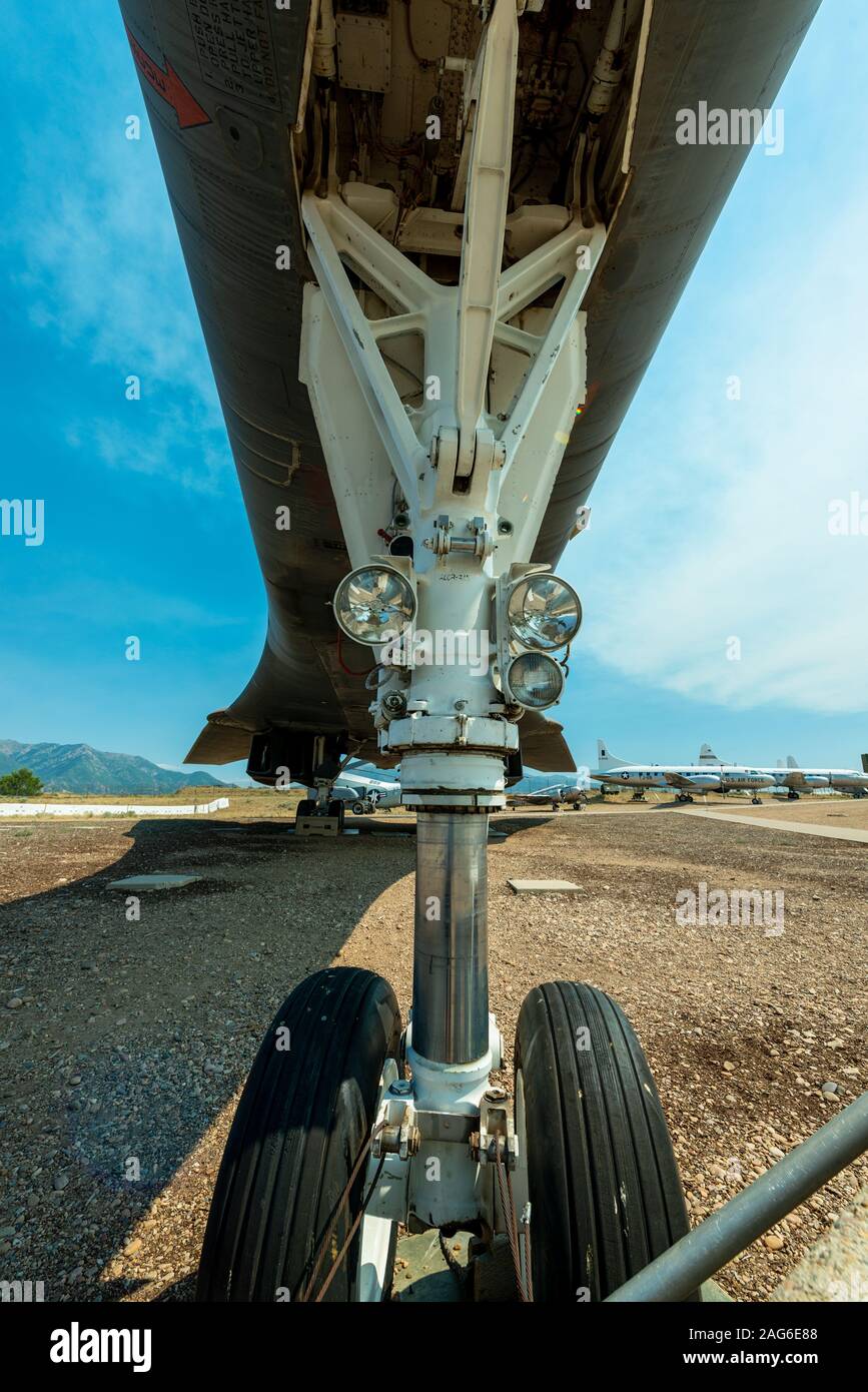 Landing Gear Detail on a B1 Bomber Stock Photo