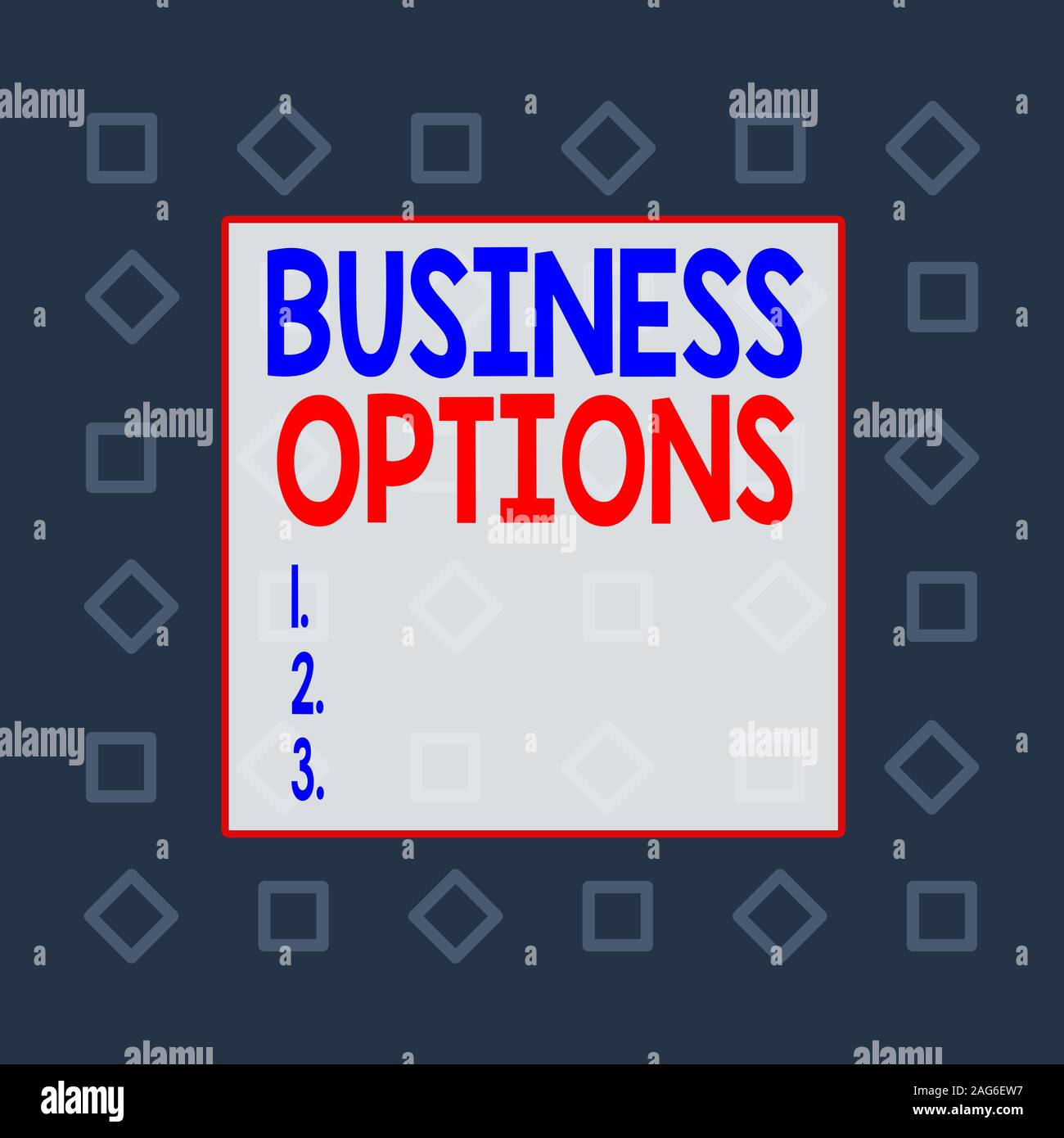 Writing note showing Business Options. Business concept for one thing ...