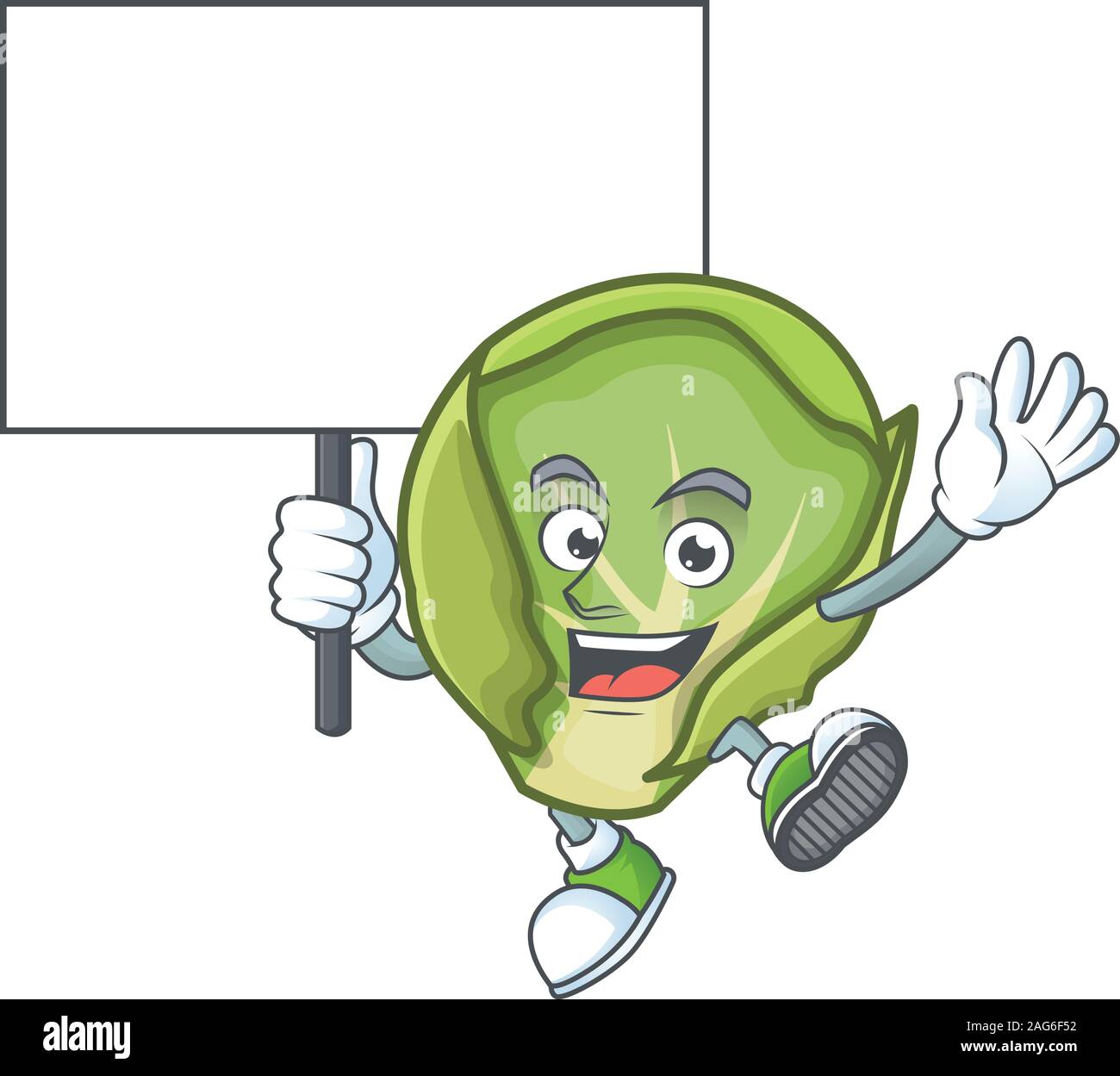 Brussels sprouts cute cartoon character style bring board Stock Vector