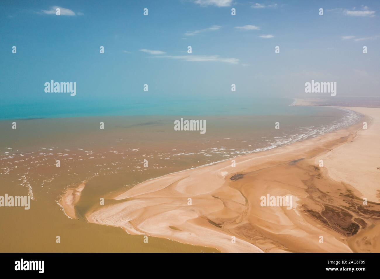 High angle shot of the sandy hills of the Delta of Parnaiba in Northern Brazil Stock Photo