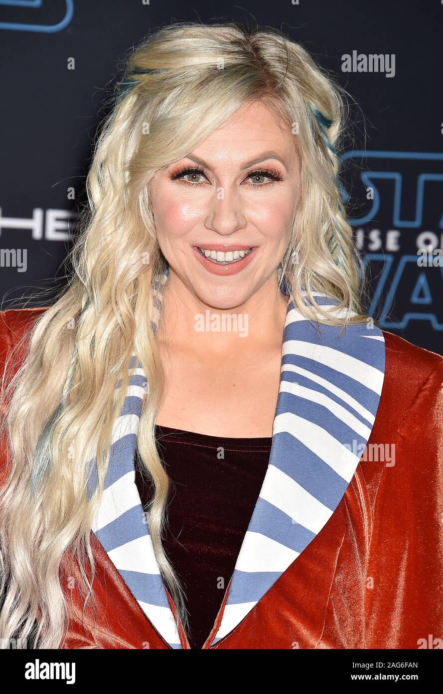 HOLLYWOOD, CA - DECEMBER 16: Ashley Eckstein attends the Premiere of Disney's 'Star Wars: The Rise Of Skywalker' at the El Capitan Theatre on December 16, 2019 in Hollywood, California. Stock Photo