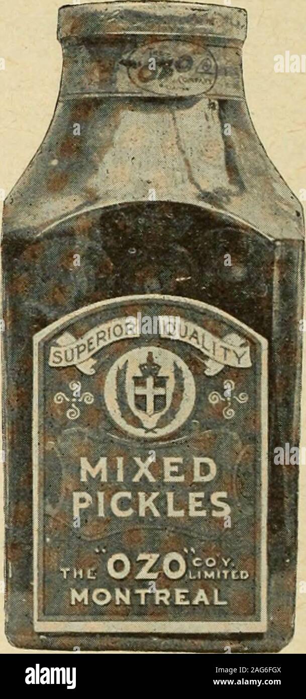 . Le quincaillier (Juillet-Decembre 1907). maisegalement dans louest. De Sydney aVancouver, cest a peine sil y a uneepicerie qui nait en stock ou qui uevende plus ou moins de ce poisson. Pas de dechets, pas de malproprete,pas daretes, rien que du poisson. Tout pret pour que la cuisiniere enfasse des boulettes, que tout le nioudeainie pour le dejeuner. Conserves de Fruits Oe qui simporte de meilleur sur le mar-che: la niaison Laporte, Martin & Cie,Ltee, viient de recevoir une consignationde conserves de fruits en quartieTS, misen flacons de luxe et qui realisent lenee plus ultra de ce genre de Stock Photo