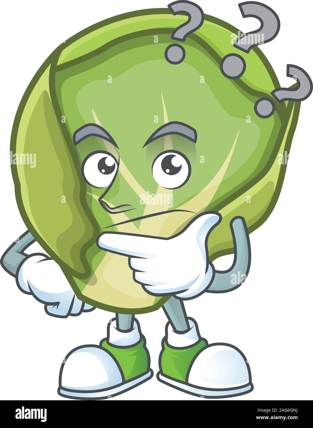 Cartoon Character Of Brussels Sprouts With Confuse Gesture Stock Vector Image Art Alamy