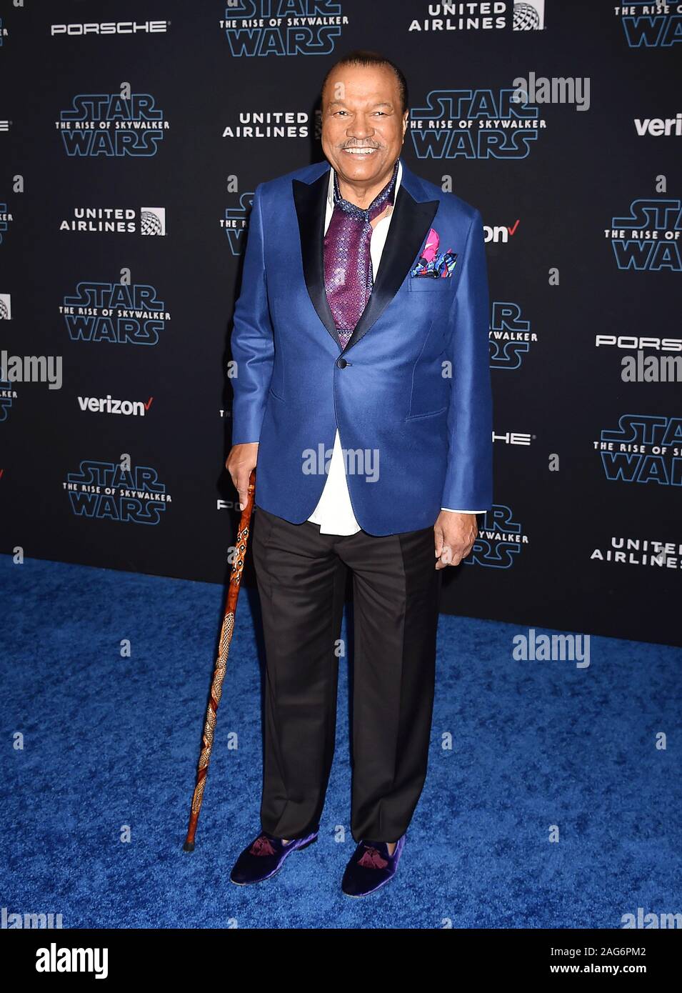 HOLLYWOOD, CA - DECEMBER 16: Billy Dee Williams attends the Premiere of Disney's 'Star Wars: The Rise Of Skywalker' at the El Capitan Theatre on December 16, 2019 in Hollywood, California. Stock Photo