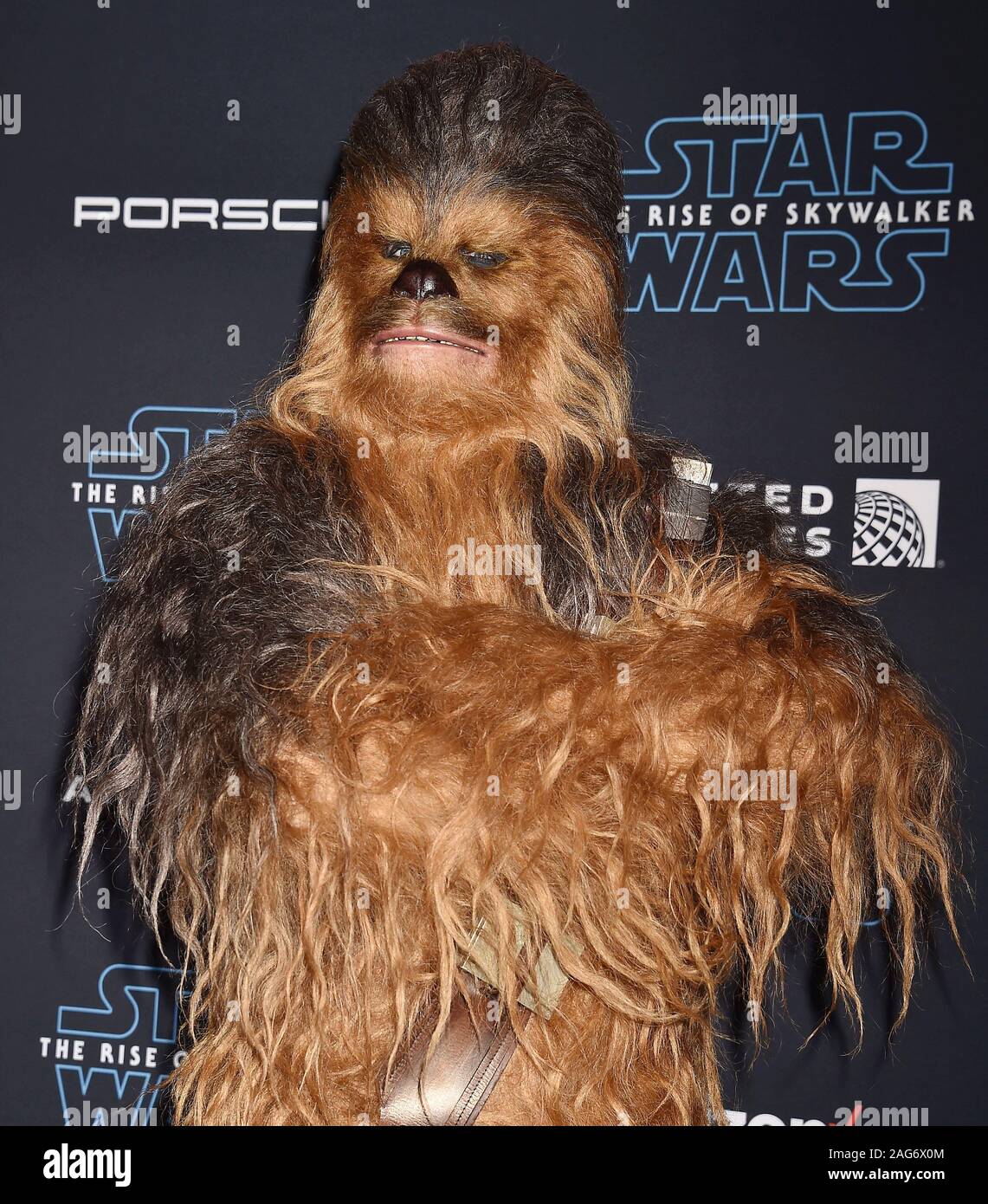 HOLLYWOOD, CA - DECEMBER 16: Chewbacca attends the Premiere of Disney's 'Star Wars: The Rise Of Skywalker' at the El Capitan Theatre on December 16, 2019 in Hollywood, California. Stock Photo